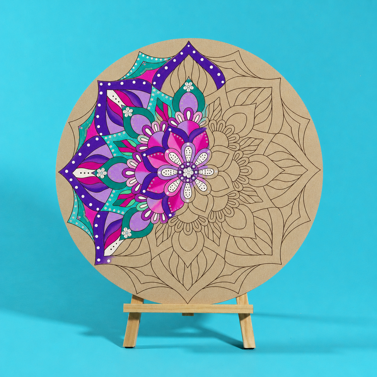 "Iris" Mandala Engraved Circle Art Board