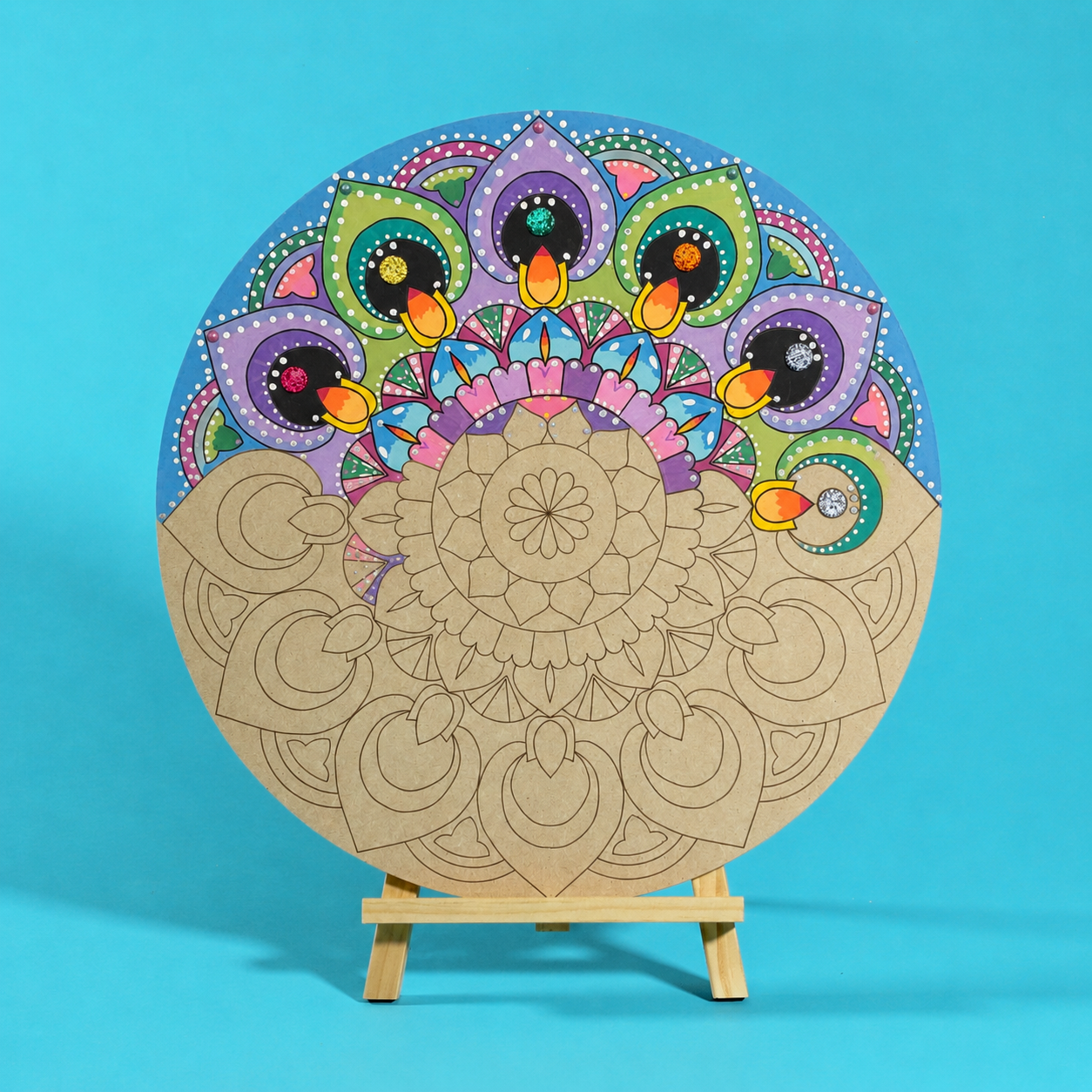 "Jewel" Mandala Engraved Circle Art Board