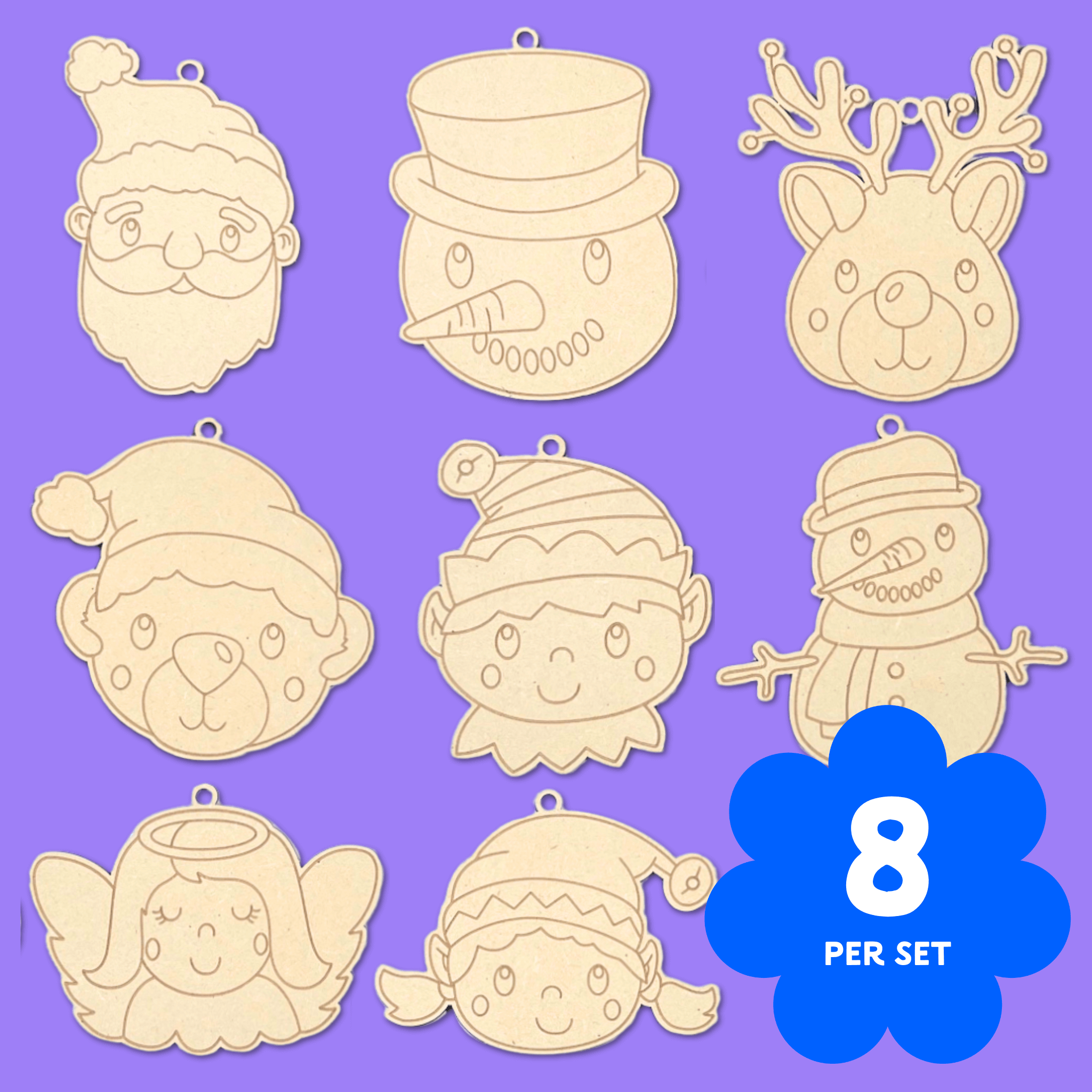 Jolly Crew Ornaments set of 8