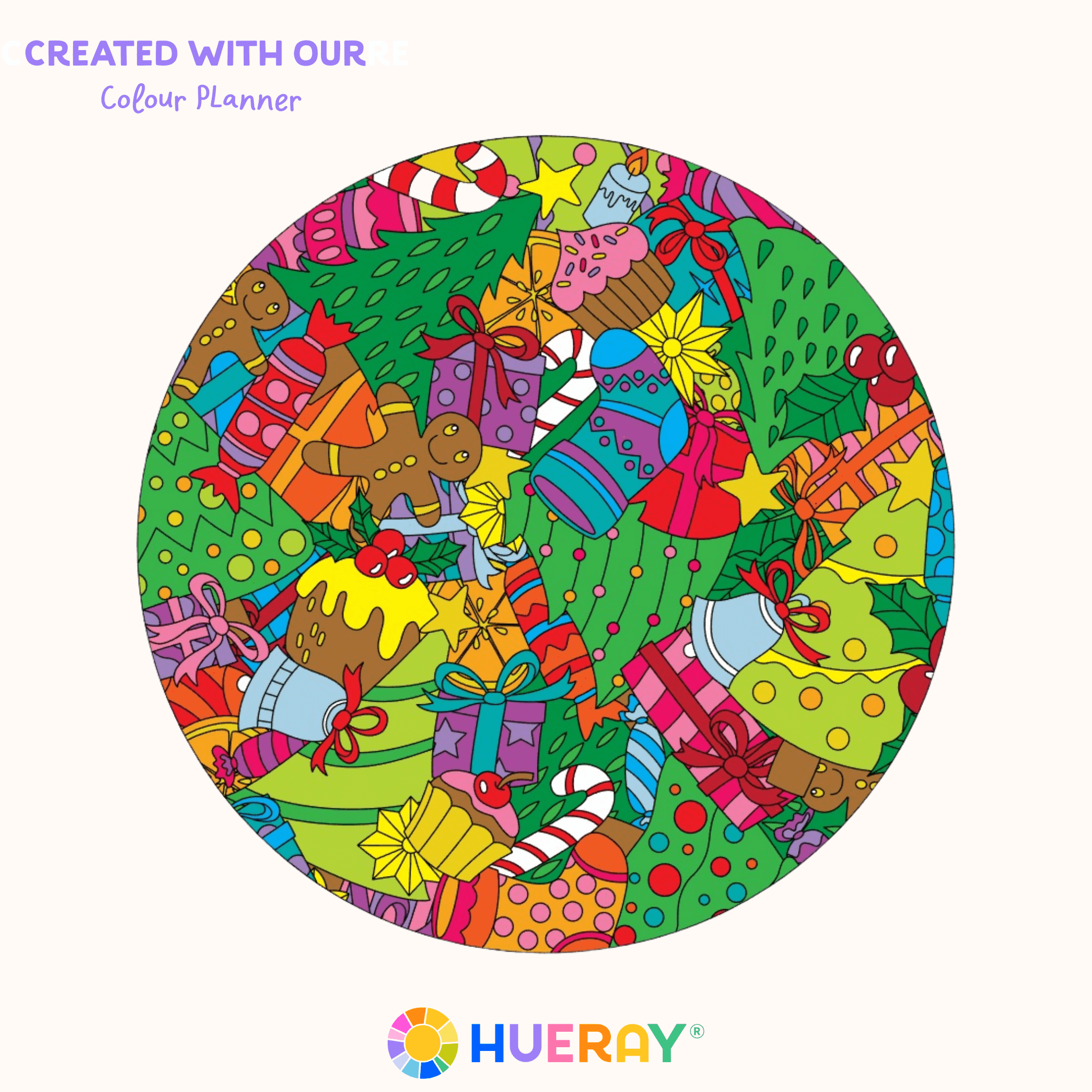 "Jolly Tangle" Christmas Engraved Circle Art Board