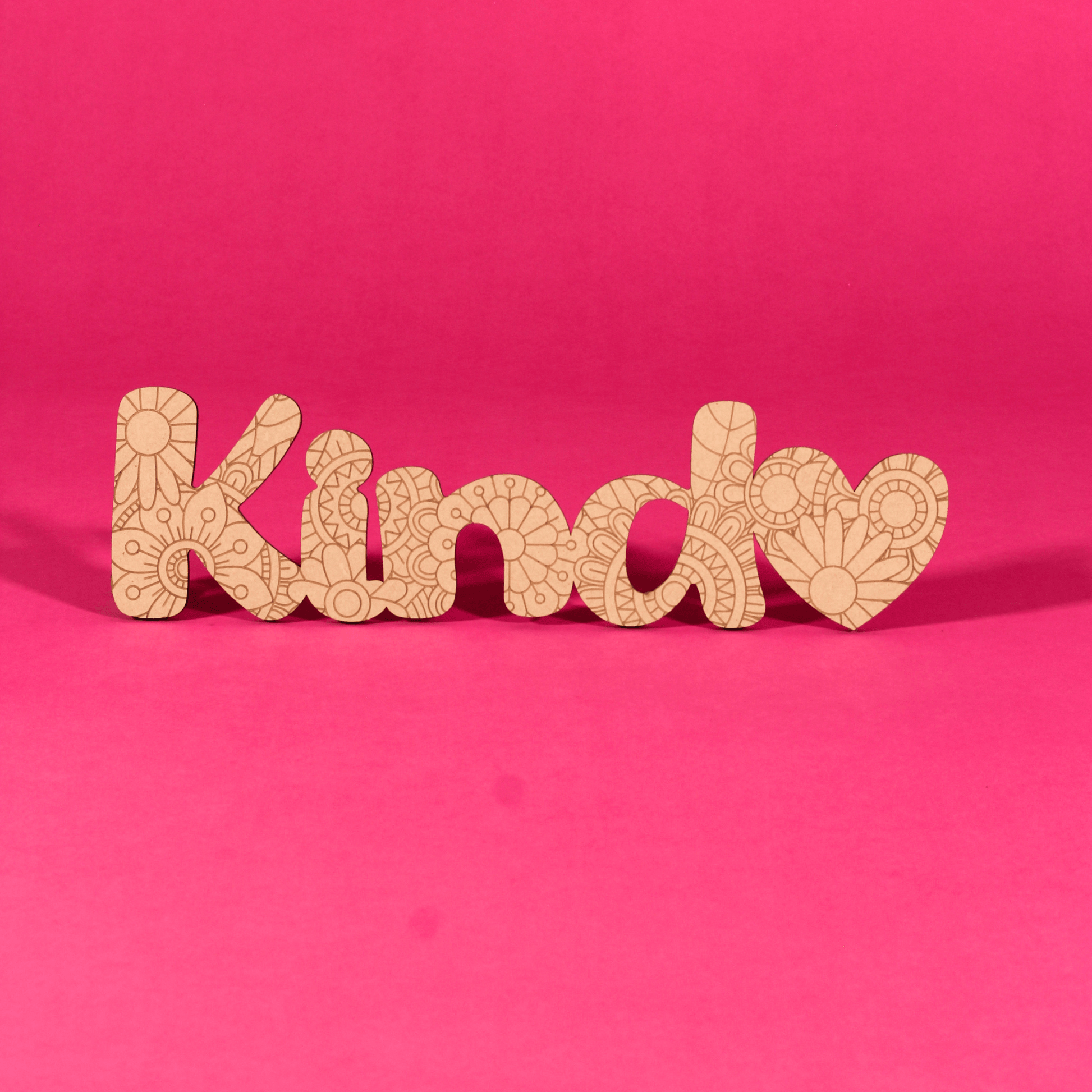 "Kind" Engraved Word Art Board
