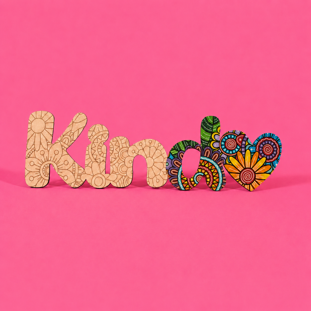 "Kind" Engraved Word Art Board