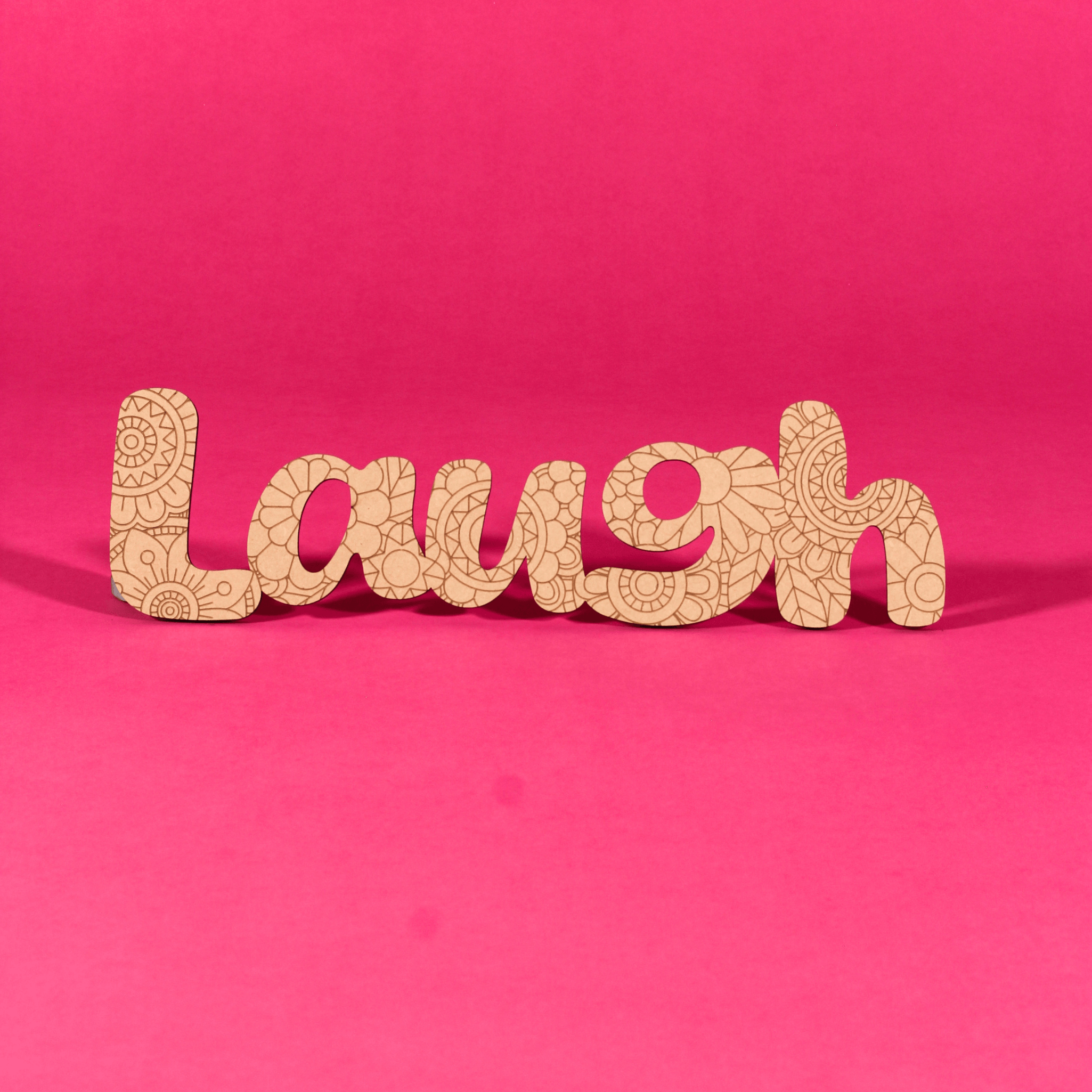 "Laugh" Engraved Word Art Board