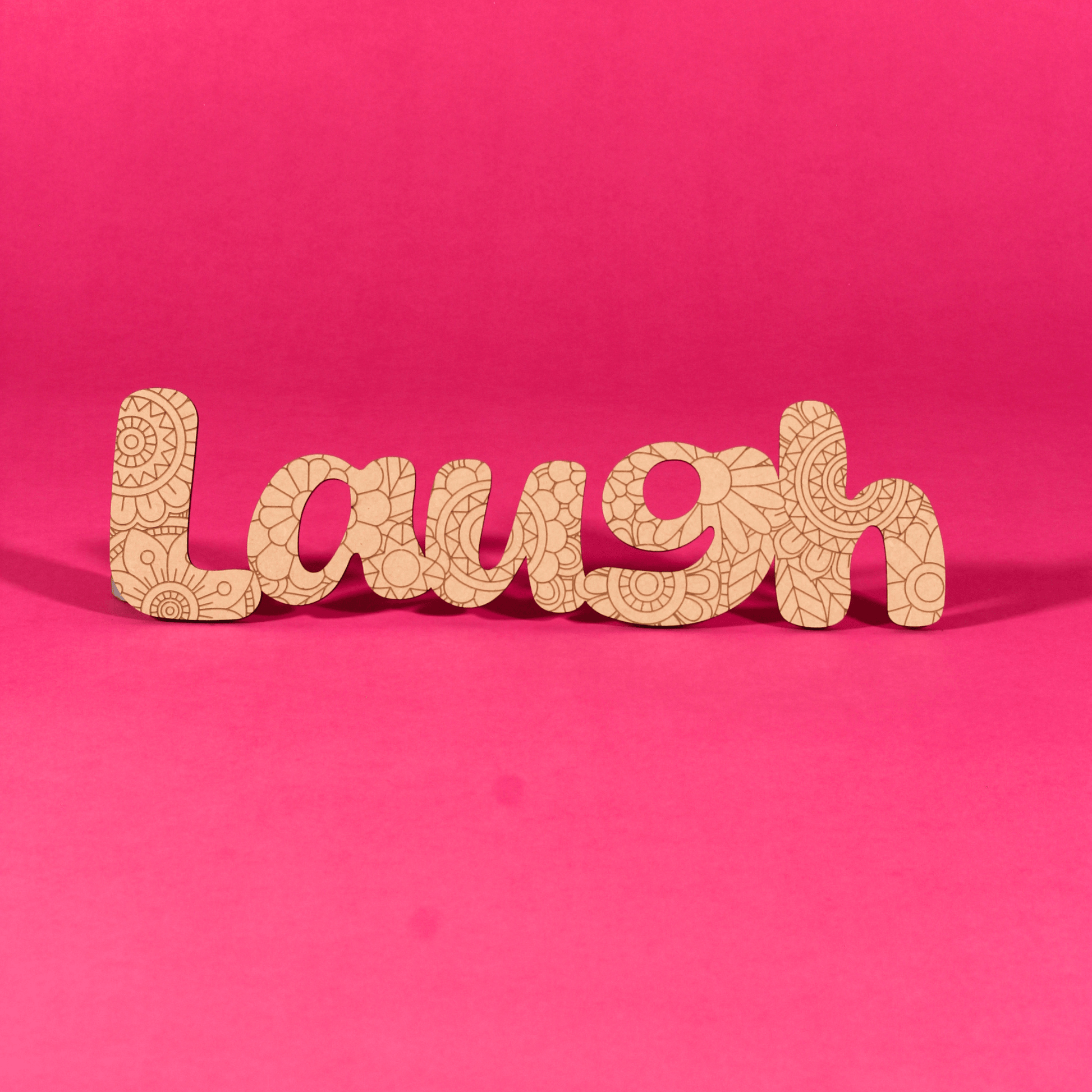 "Laugh" Engraved Word Art Board