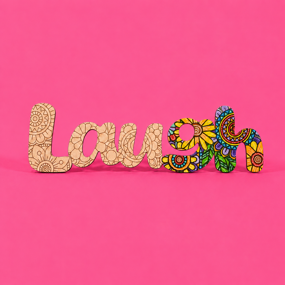 "Laugh" Engraved Word Art Board