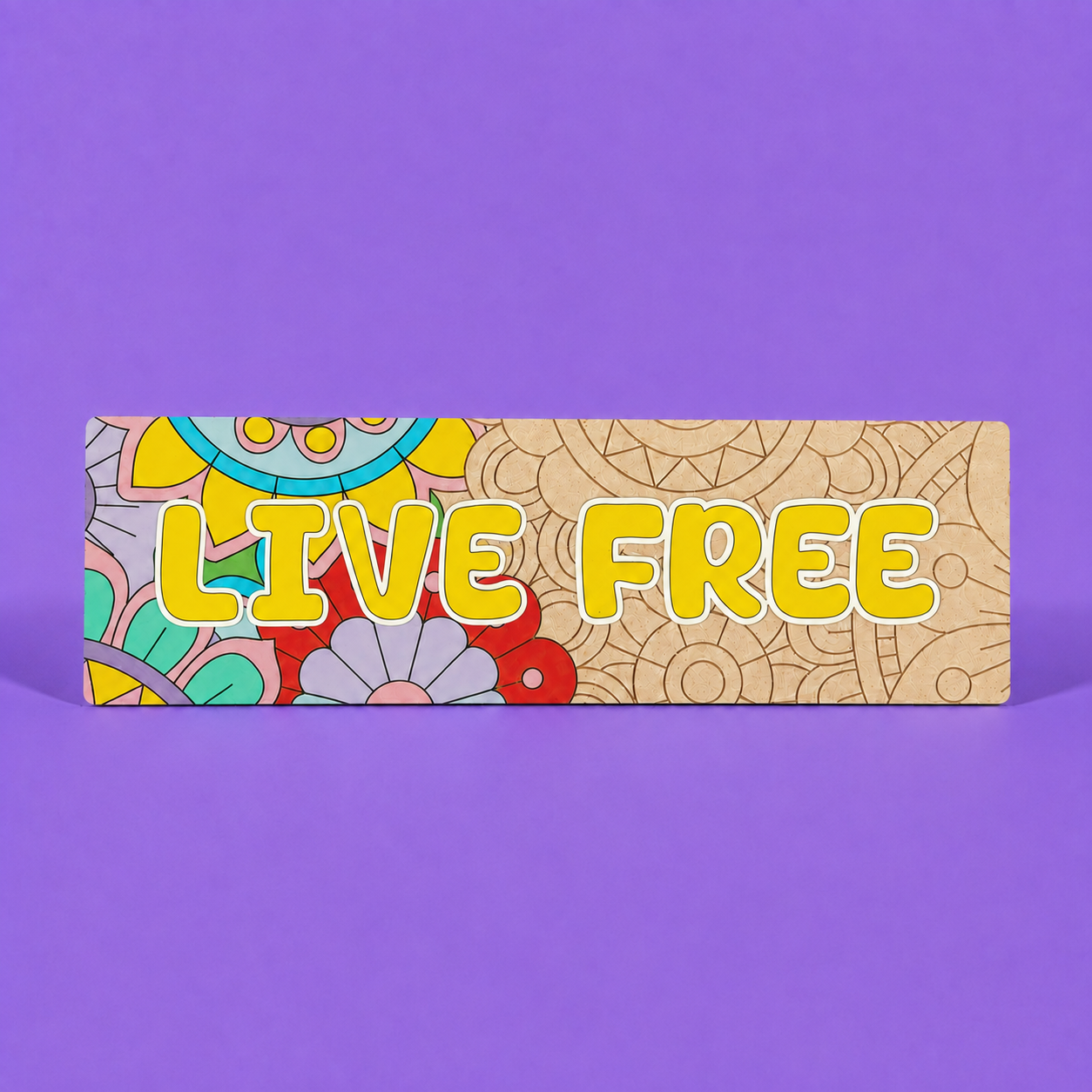 Live Free Engraved Quote Art Board