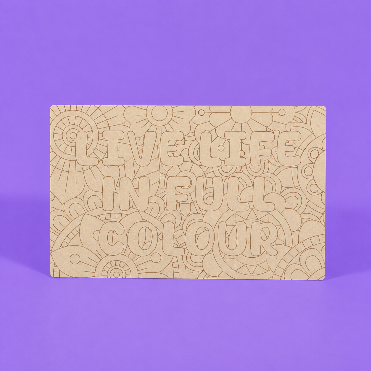 Live Life In Full Colour Engraved Quote Art Board