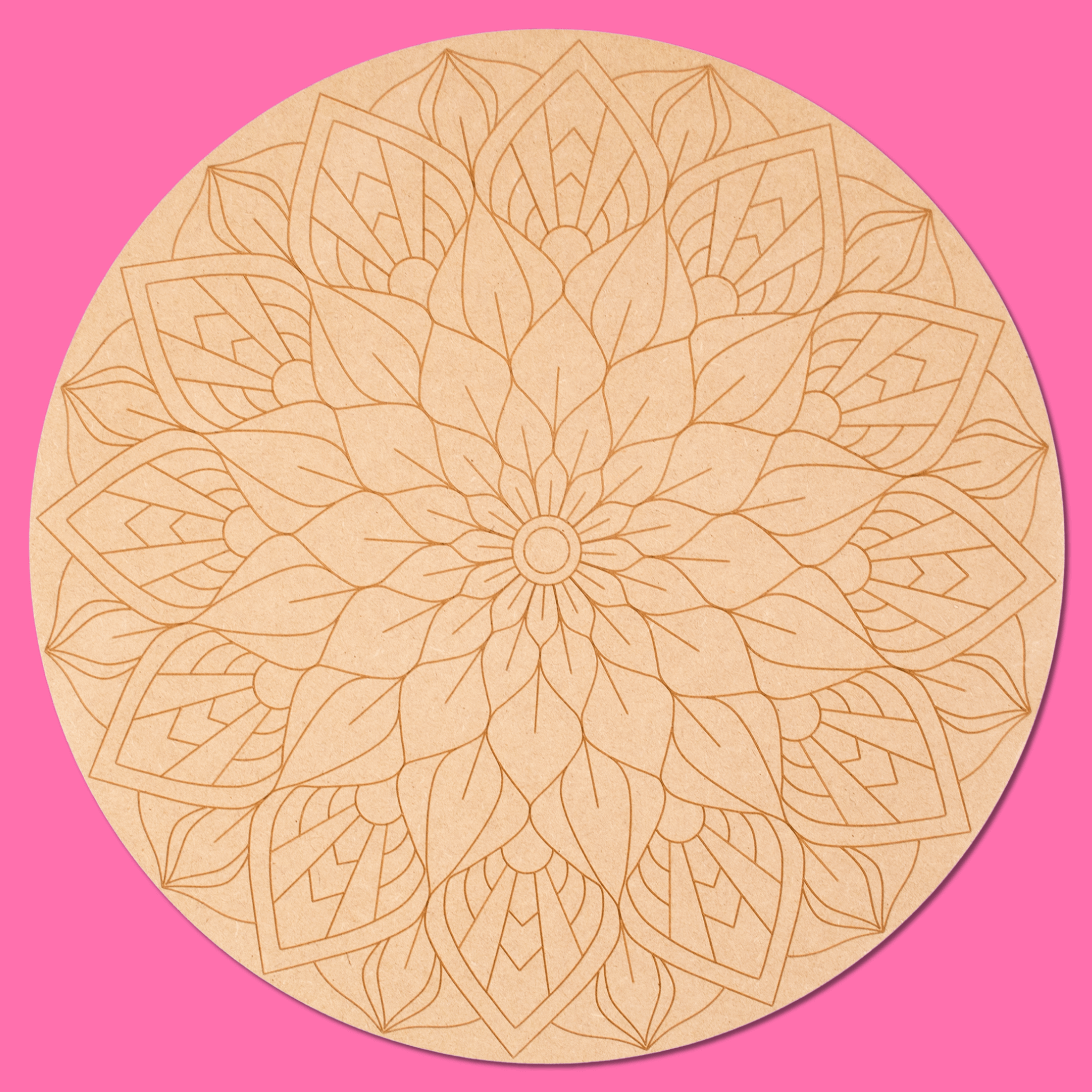 "Lotus" Mandala Engraved Circle Art Board