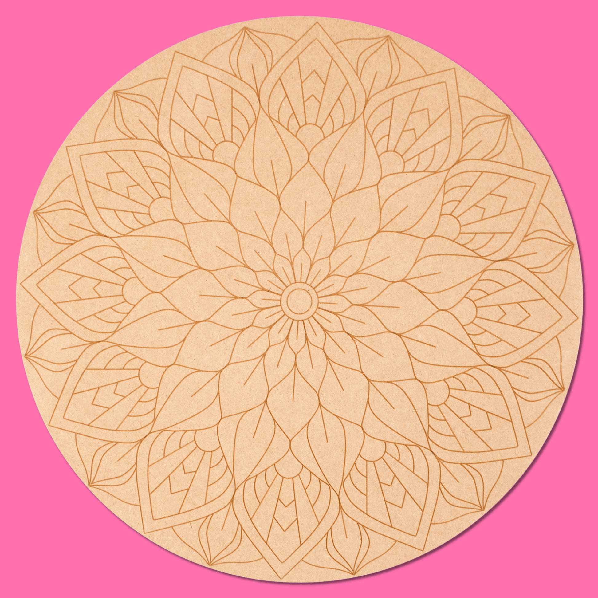 "Lotus" Mandala Engraved Circle Art Board