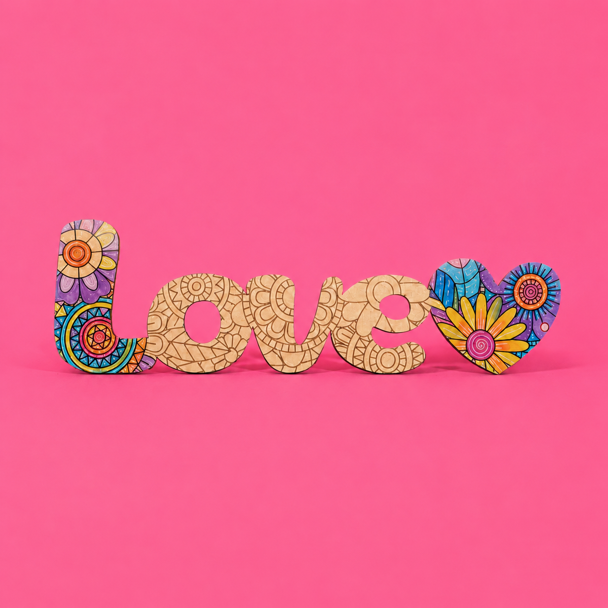 "Love" Engraved Word Art Board