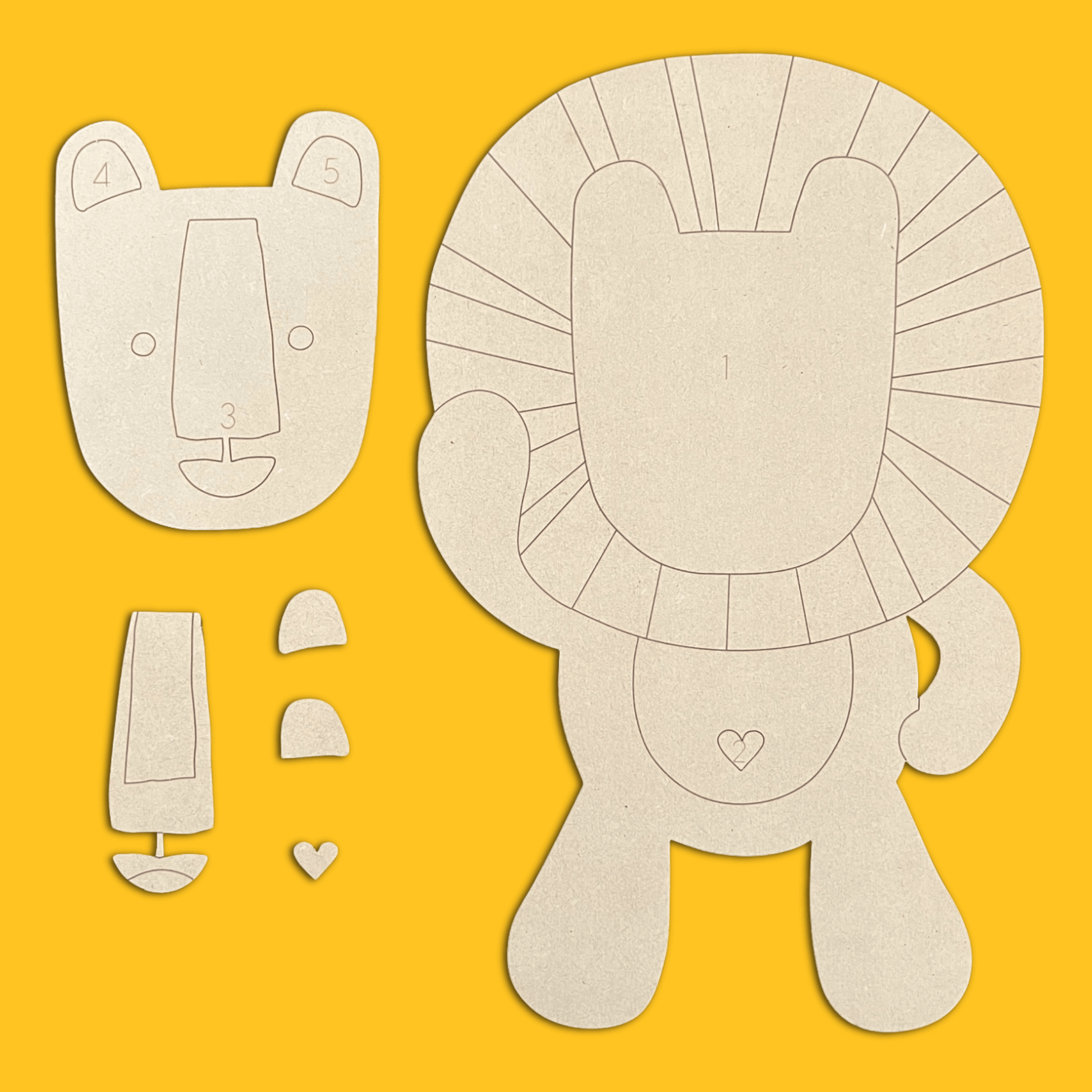 "Luka" the Lion Kutopia Kin Layered DIY Decor