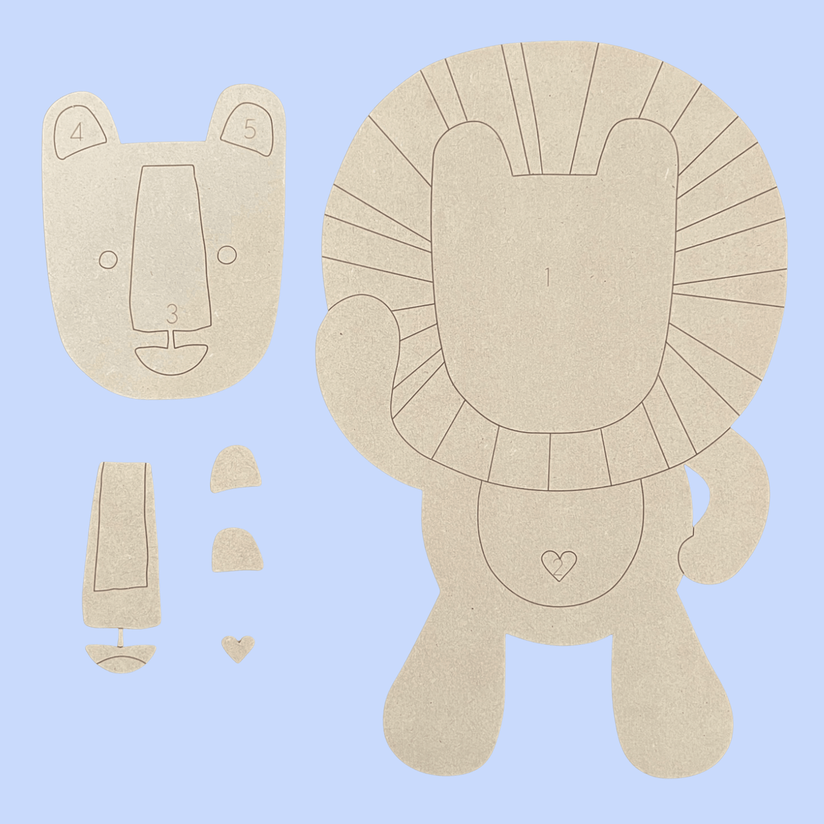 "Luka" the Lion Kutopia Kin Layered DIY Decor