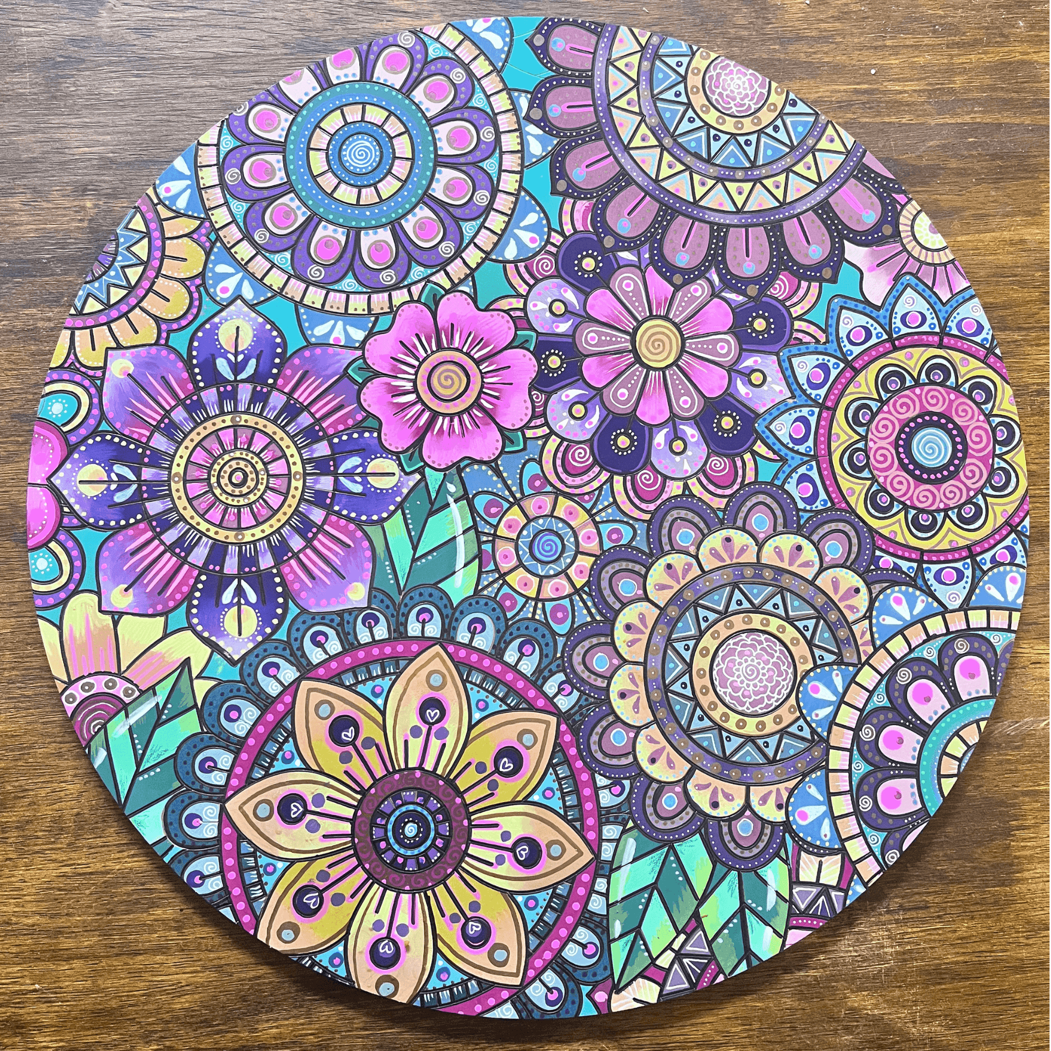 "Lush" Engraved Circle Art Board