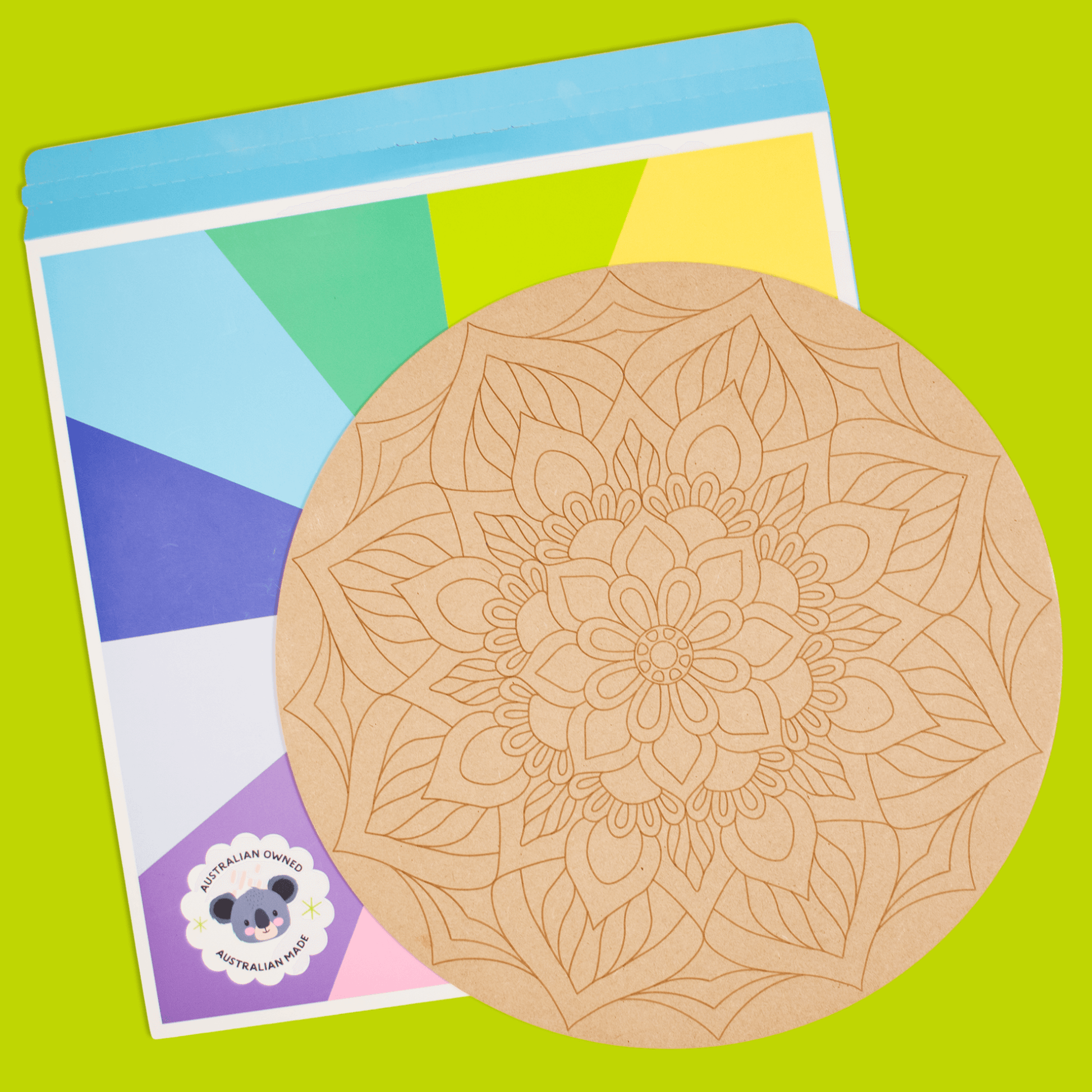 "Iris" Mandala Engraved Circle Art Board