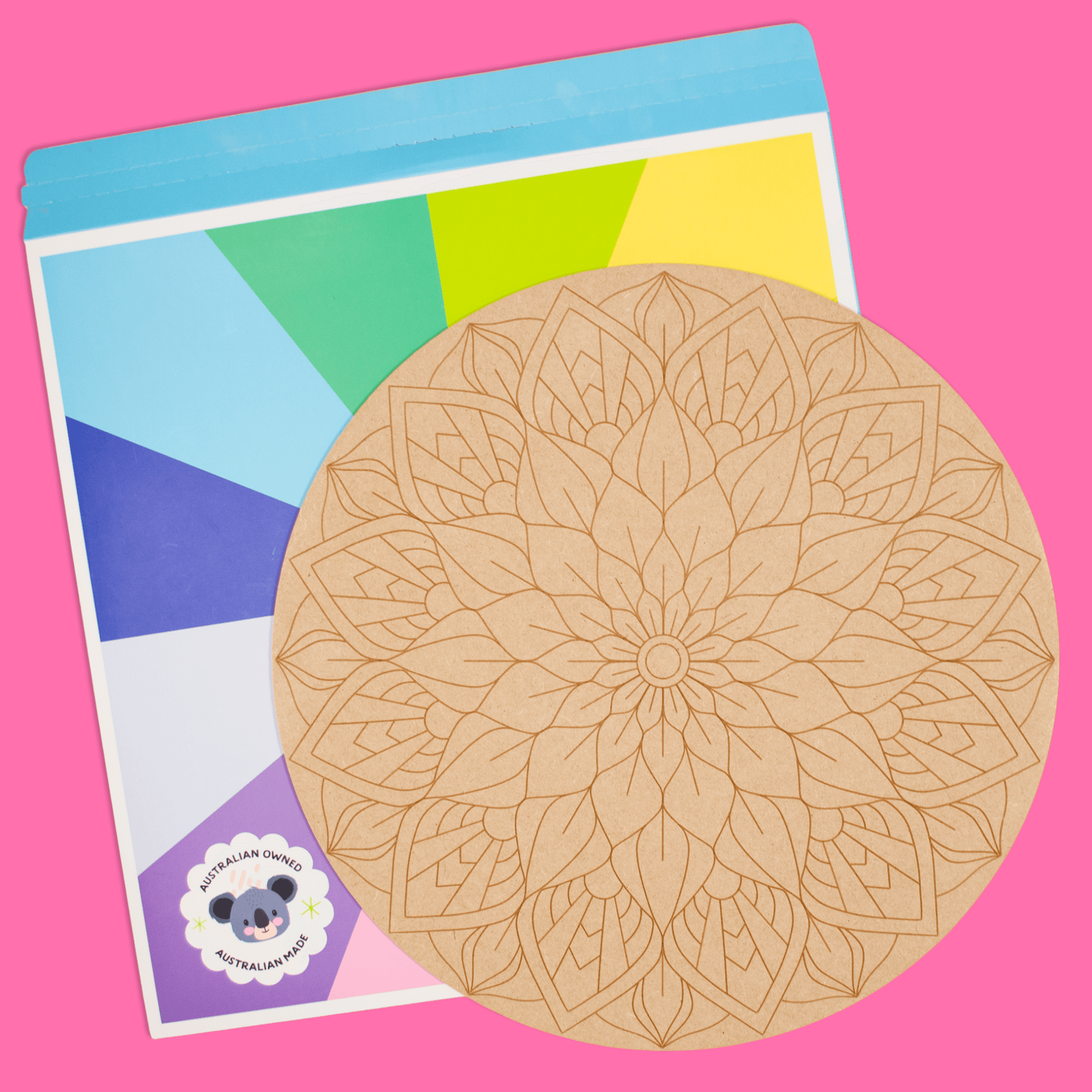 "Lotus" Mandala Engraved Circle Art Board