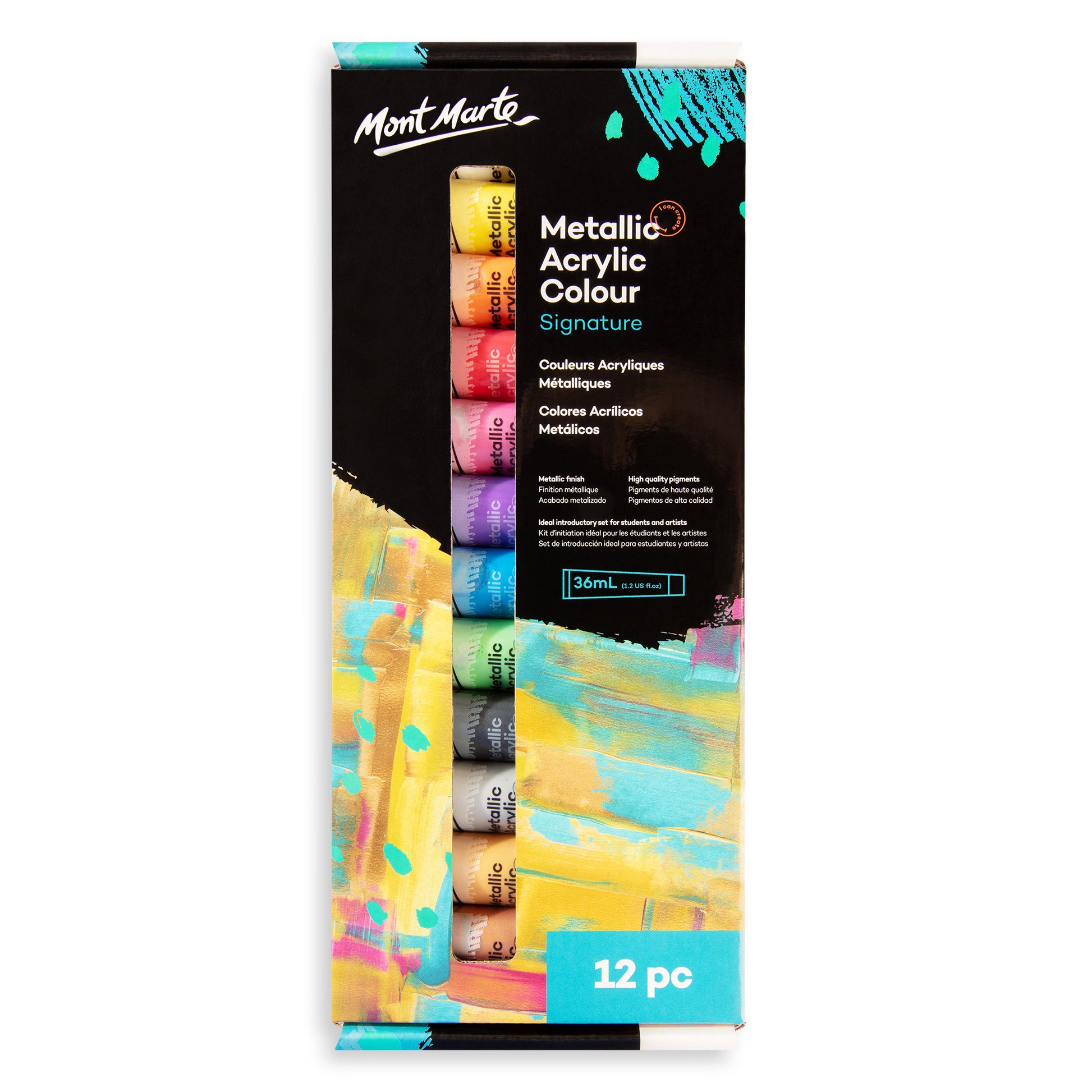 Metallic Acrylic Colour Paint Set Signature 12pc x 36ml