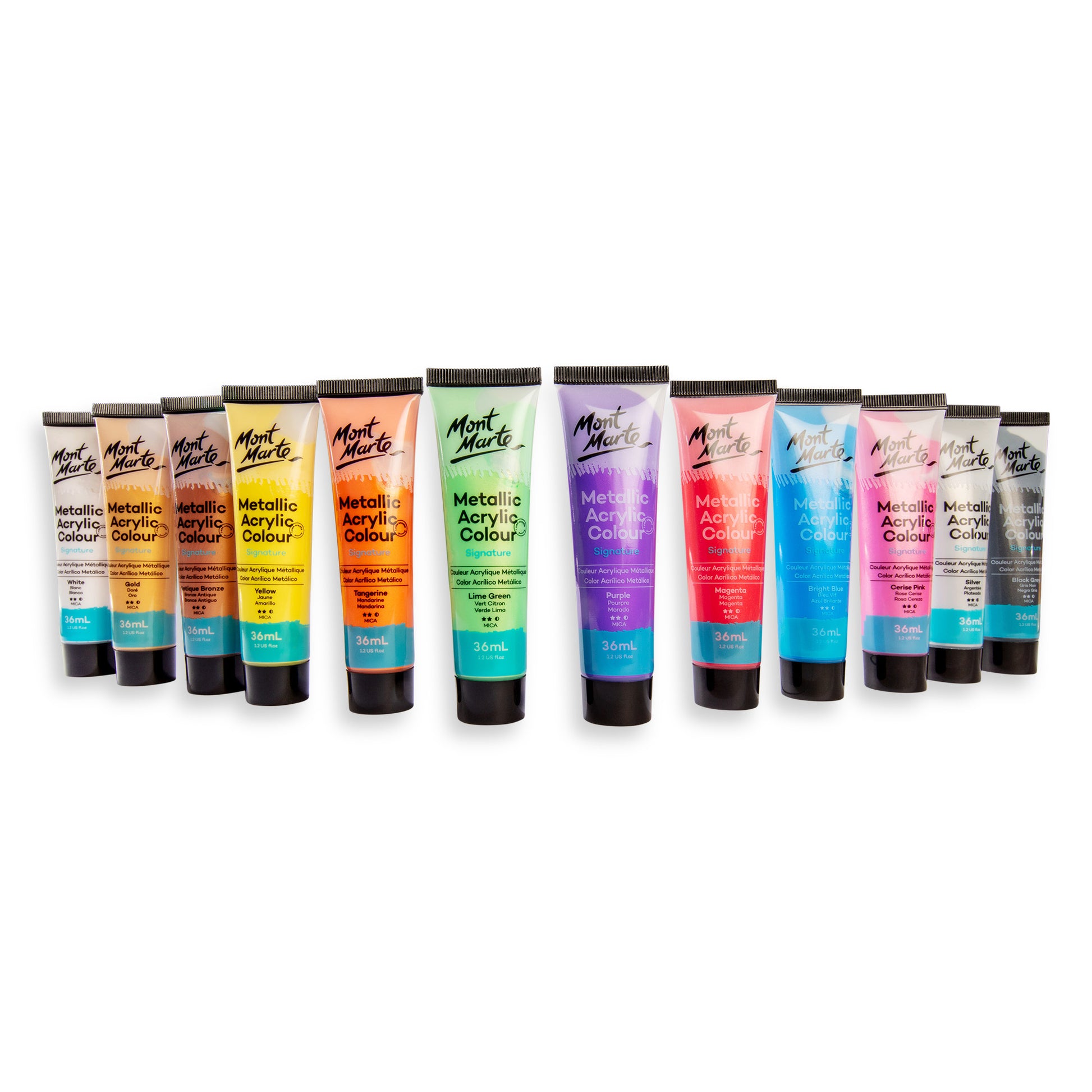 Metallic Acrylic Colour Paint Set Signature 12pc x 36ml