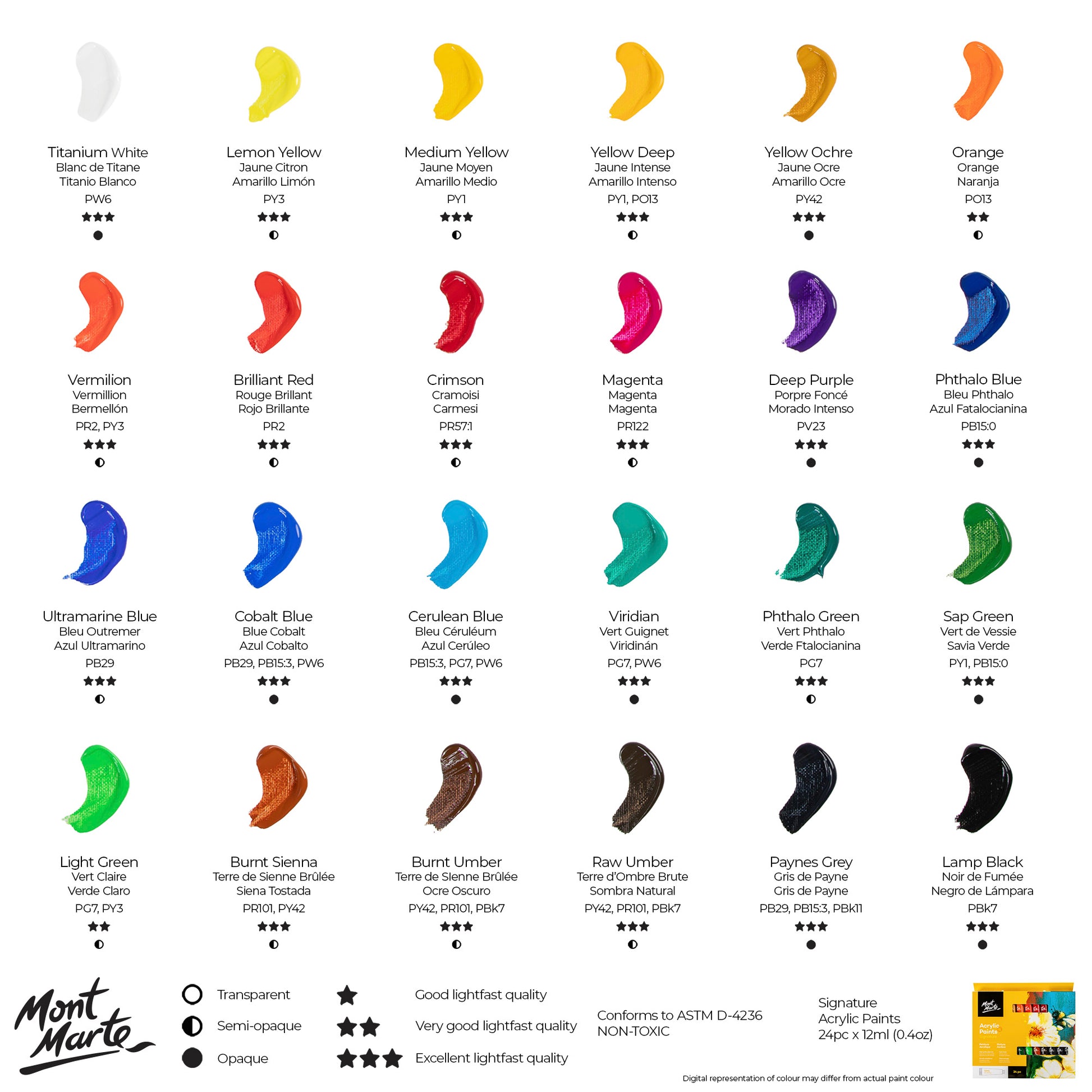 Acrylic Paints Set Signature 24pc x 12ml