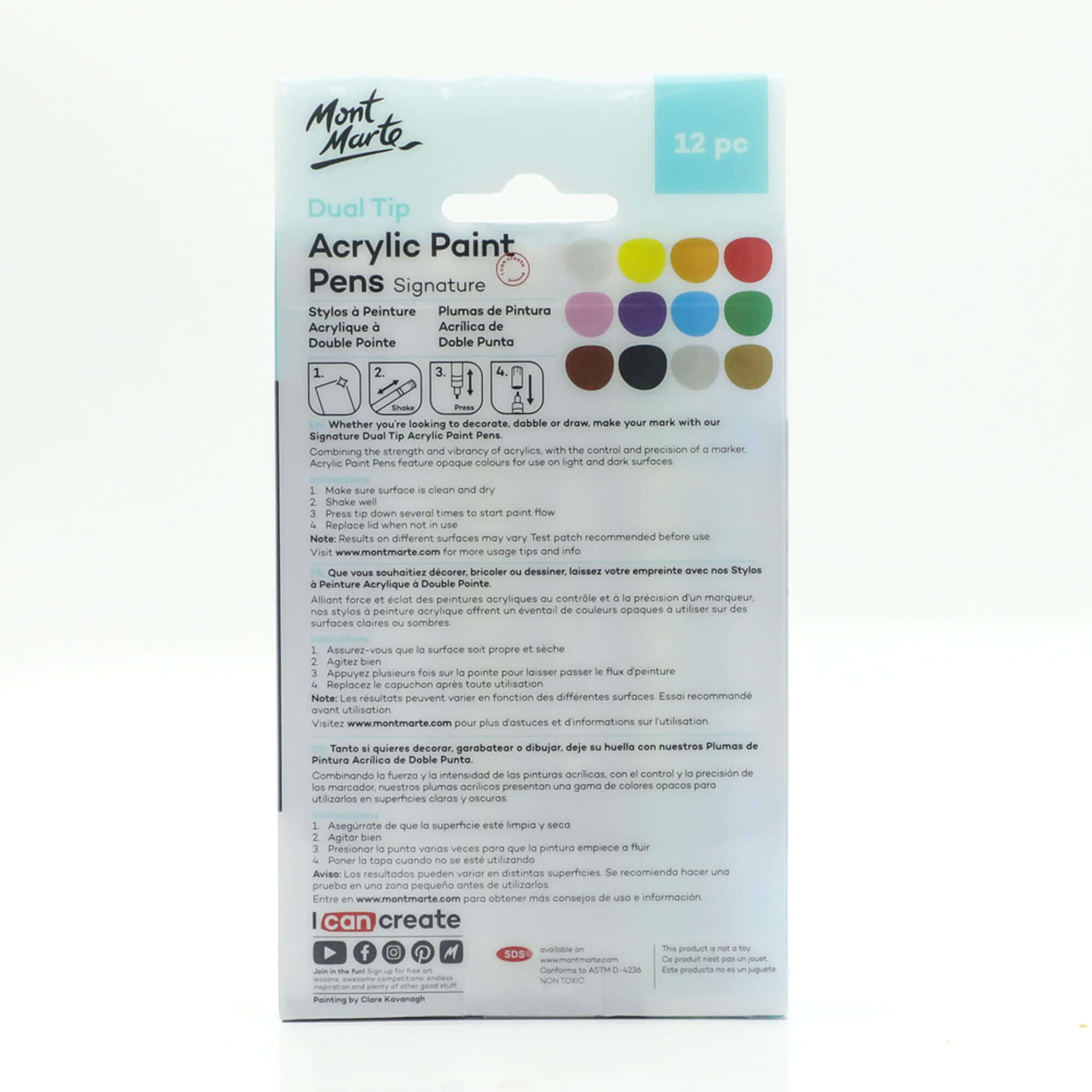 Dual Tip Acrylic Paint Pens Signature 12pc