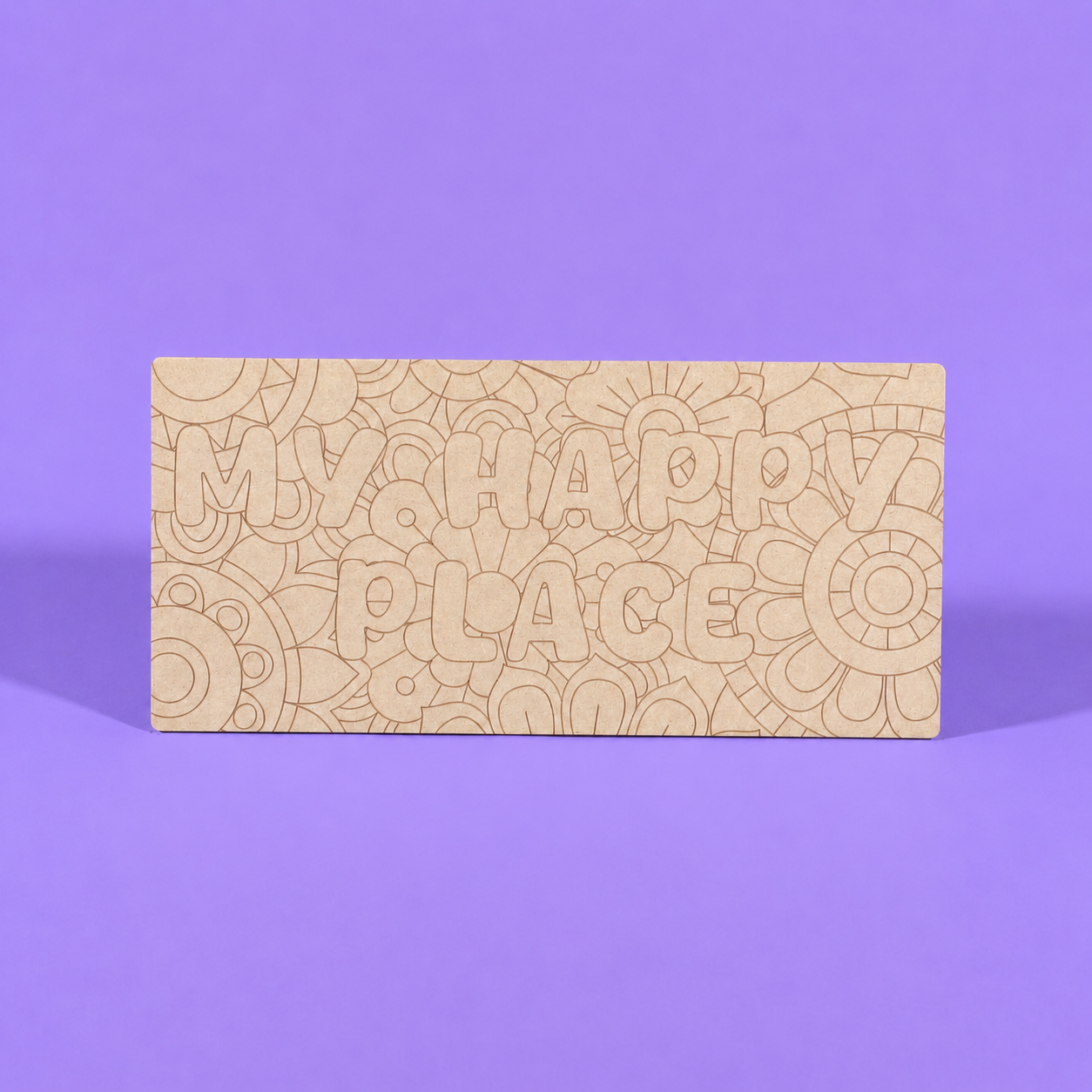 My Happy Place Engraved Quote Art Board