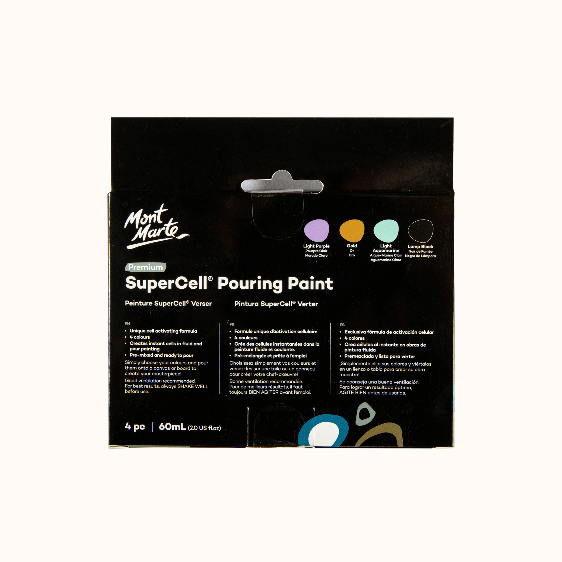 SuperCell Pouring Paint Set Premium 4pc x 60ml - Night Sky