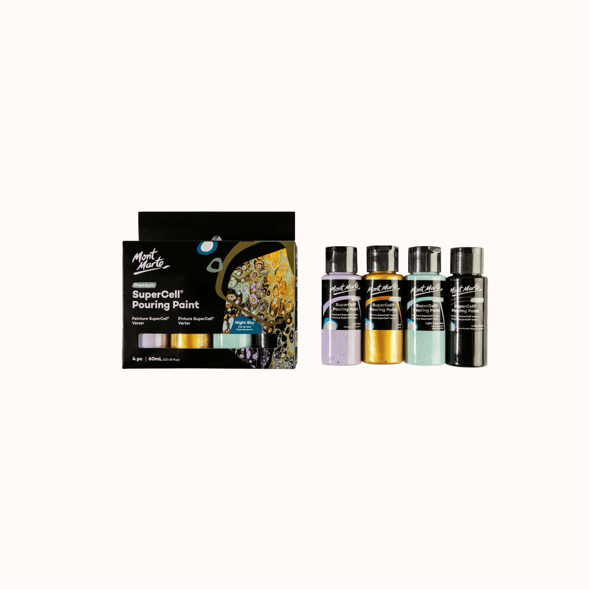 SuperCell Pouring Paint Set Premium 4pc x 60ml - Night Sky