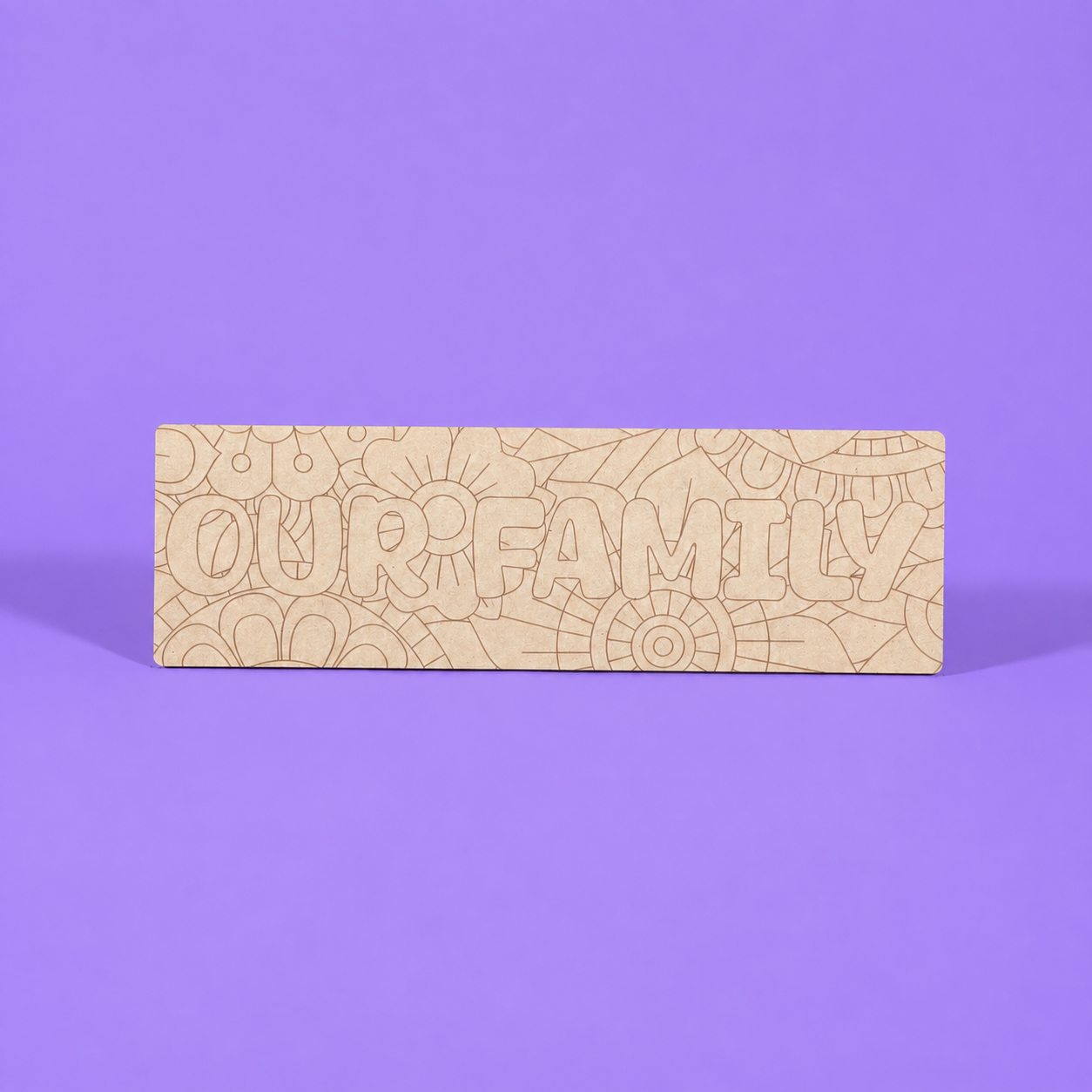 Our Family Engraved Quote Art Board
