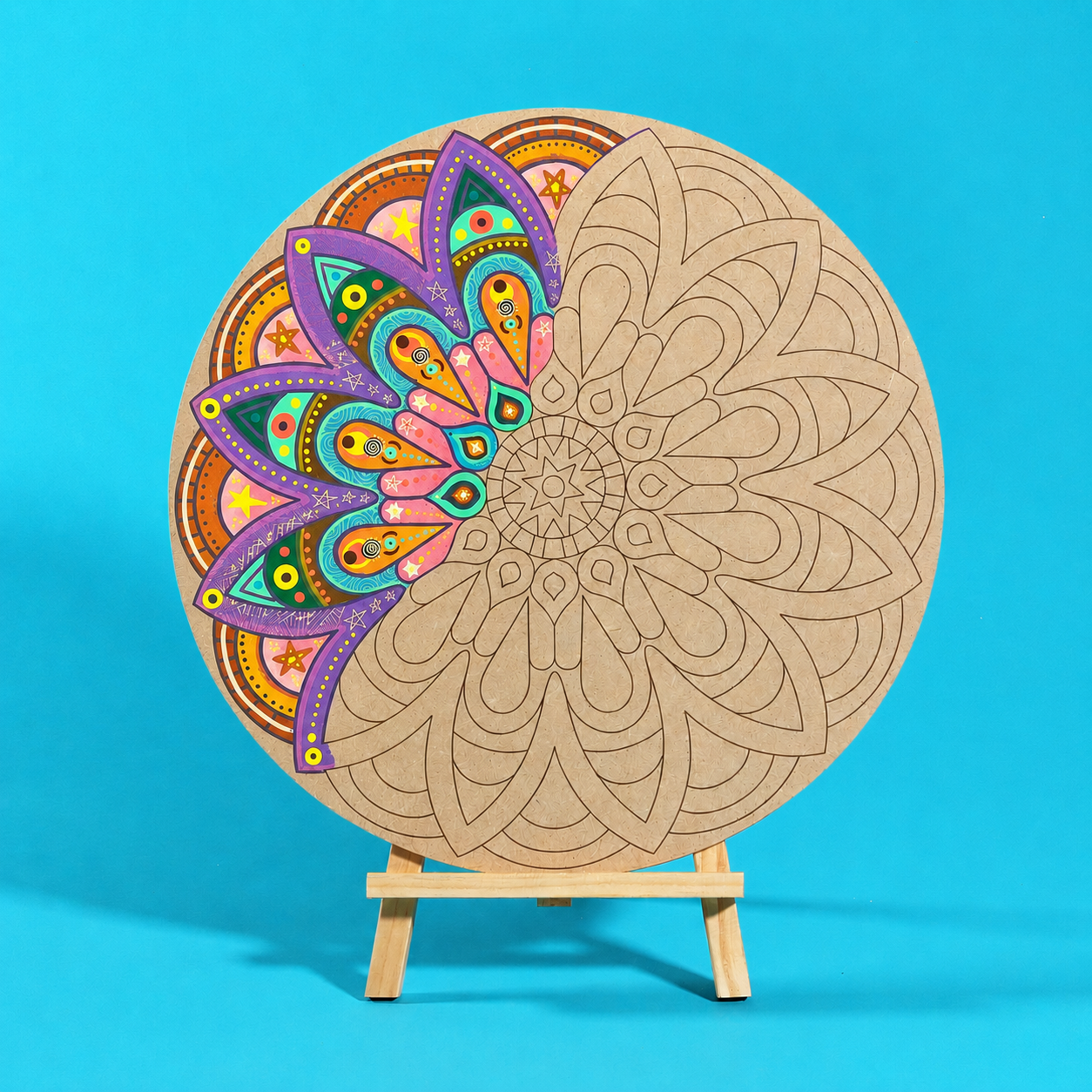 "Solstice" Mandala Engraved Circle Art Board