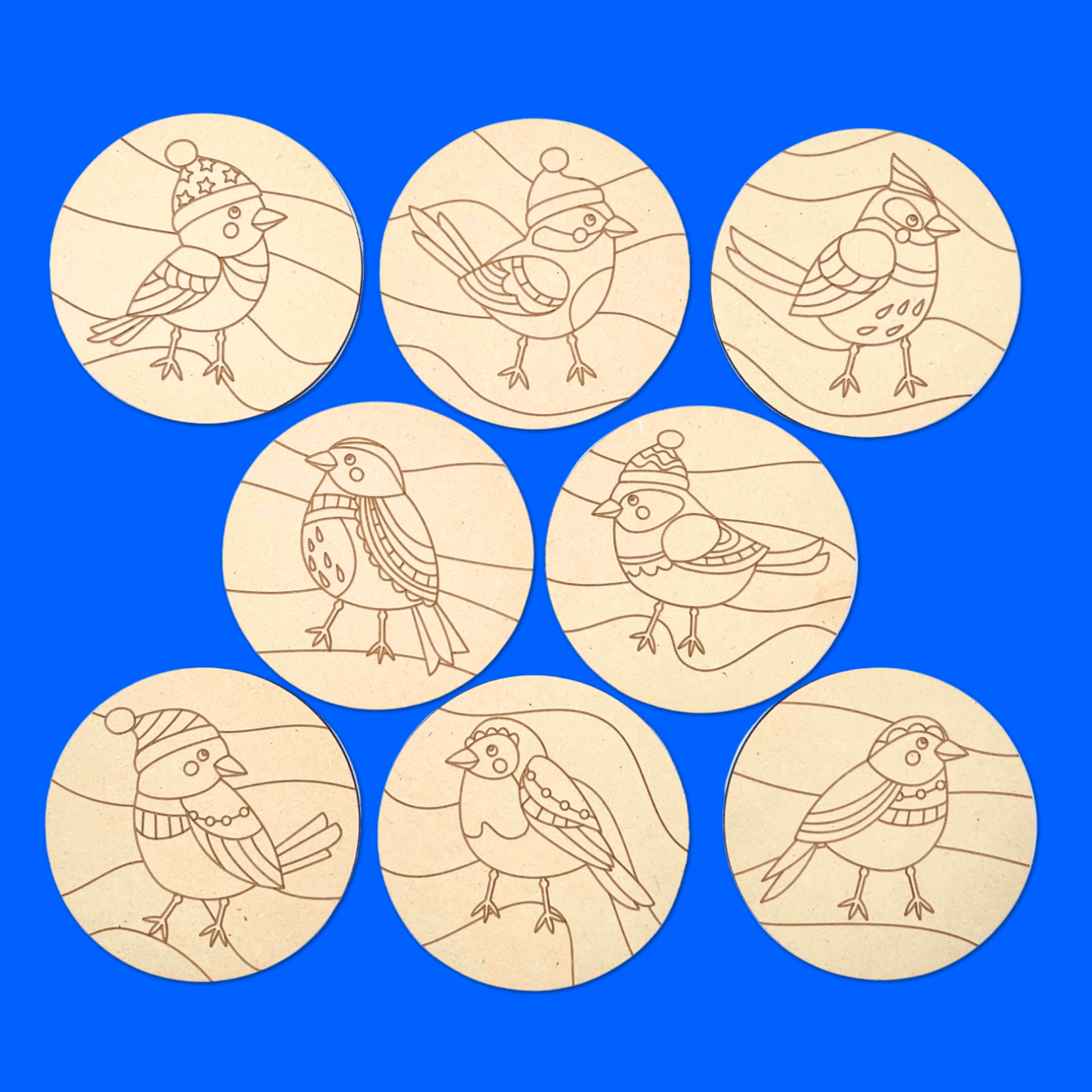 Song Birds Coasters set of 8