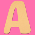 MDF wooden letter 'A' on a pink background