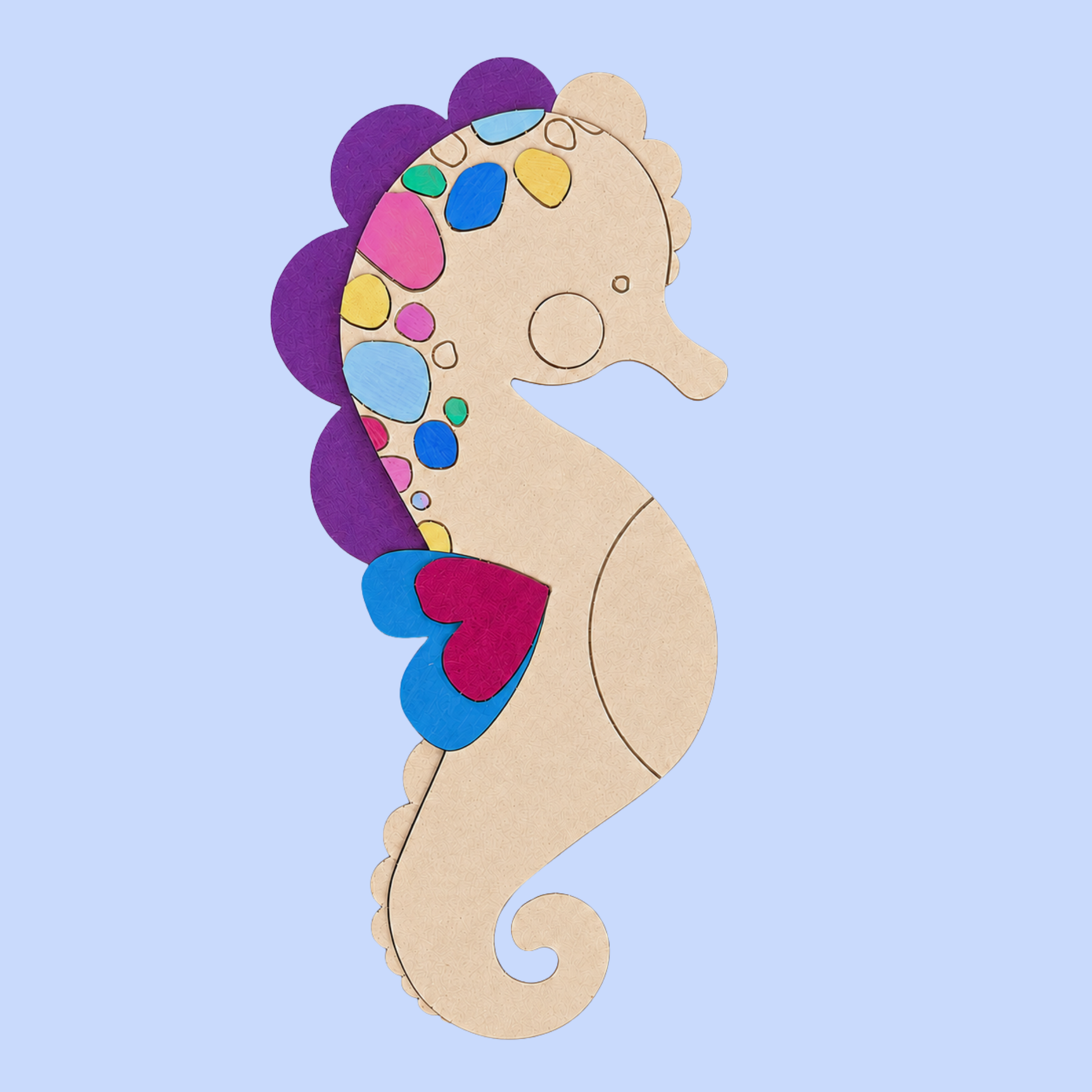 "Stevie" the Seahorse Kutopia Kin Layered DIY Decor