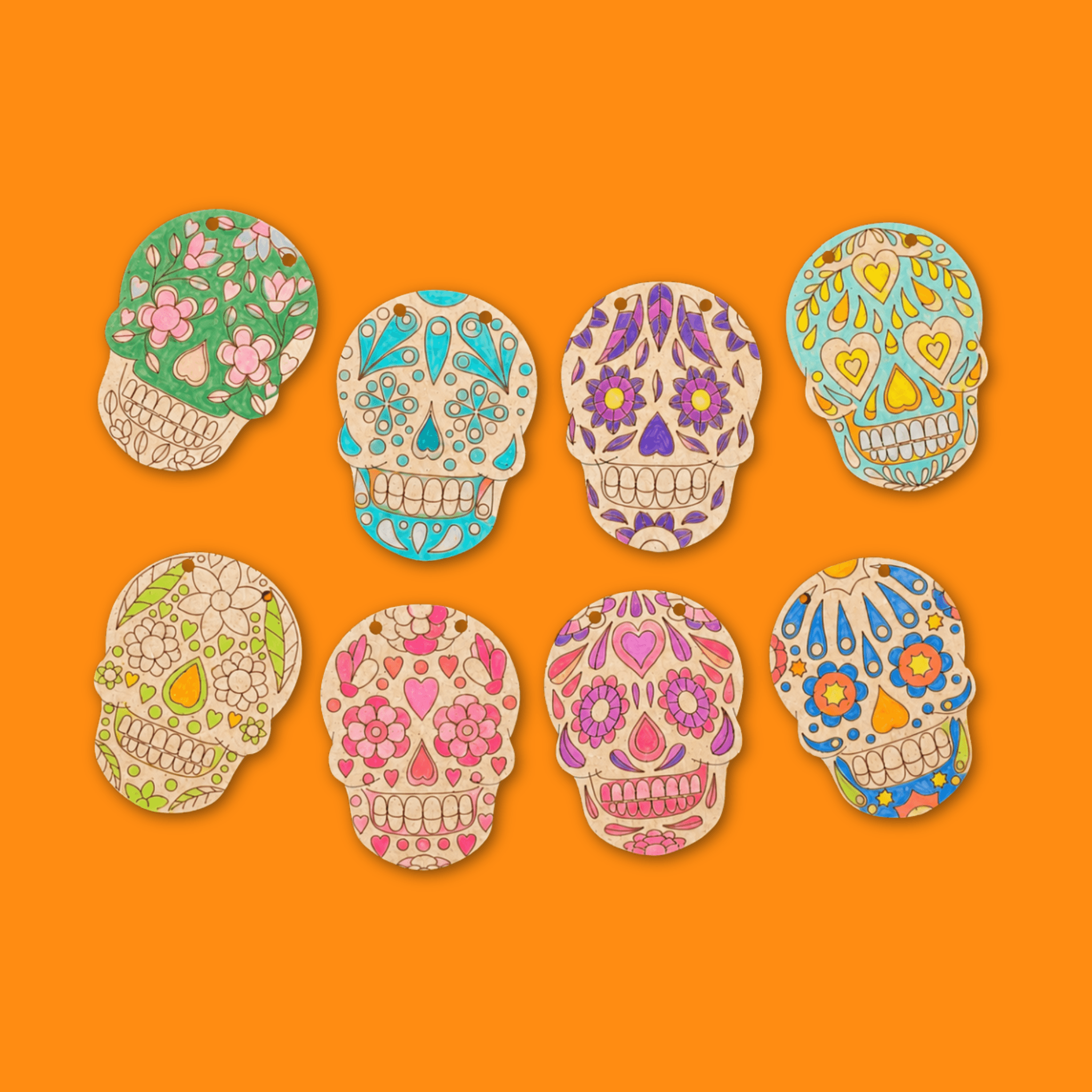 Sugar Skull Fiesta Bunting set of 8