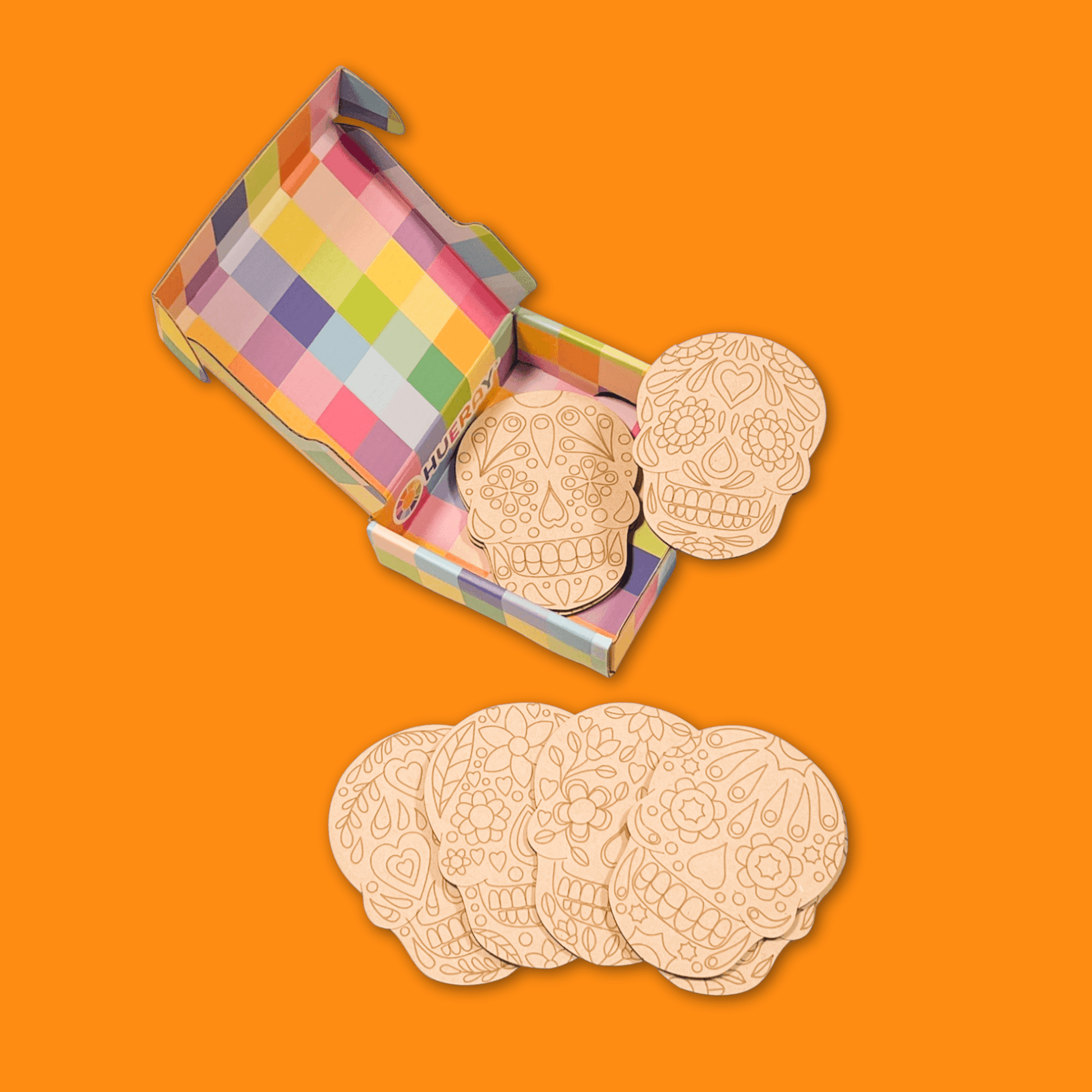 Sugar Skull Fiesta Coasters set of 8