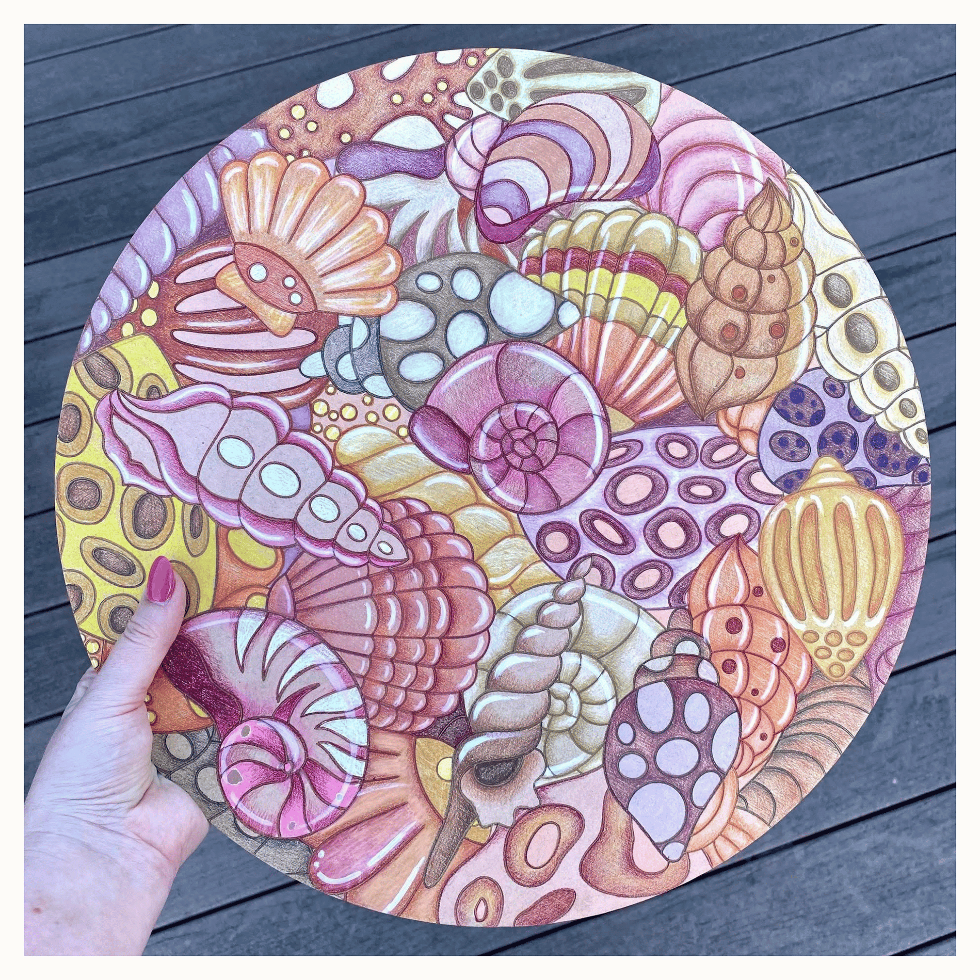 "Tide" Engraved Circle Art Board