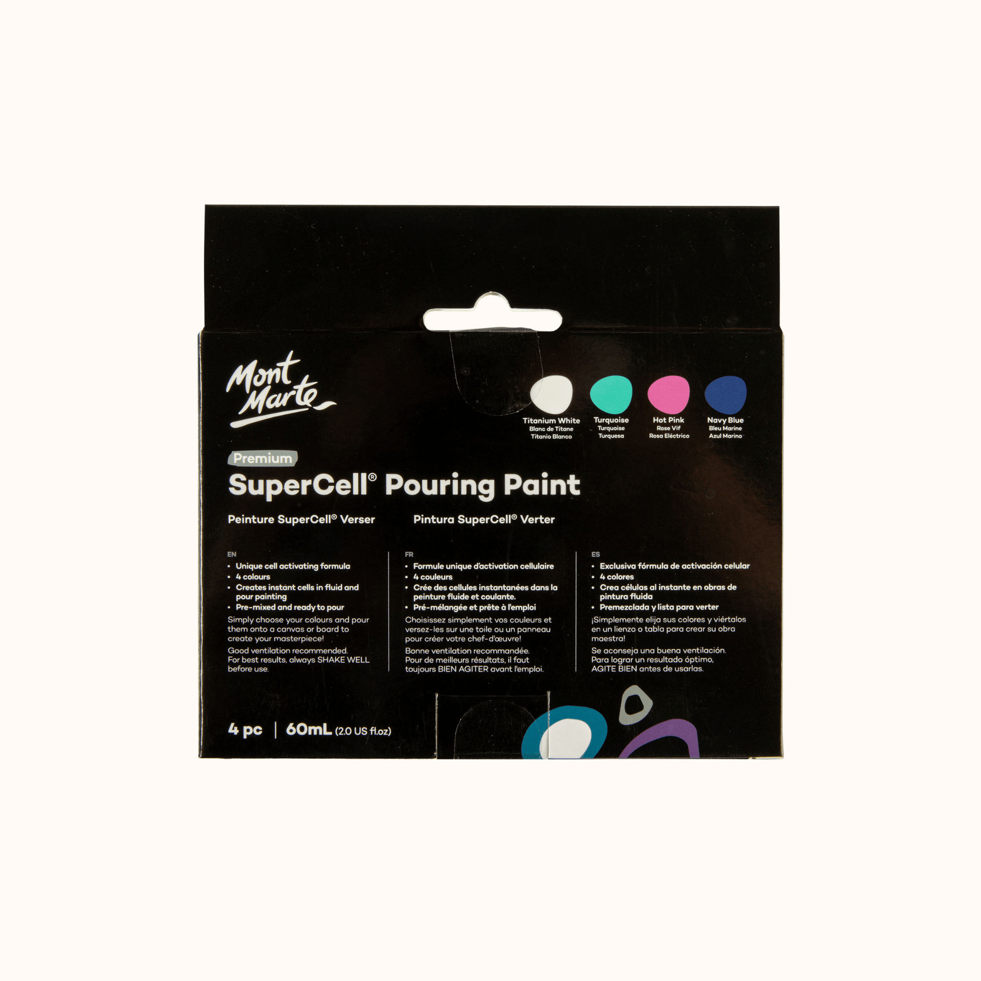 SuperCell Pouring Paint Set Premium 4pc x 60ml - Tropical Ocean