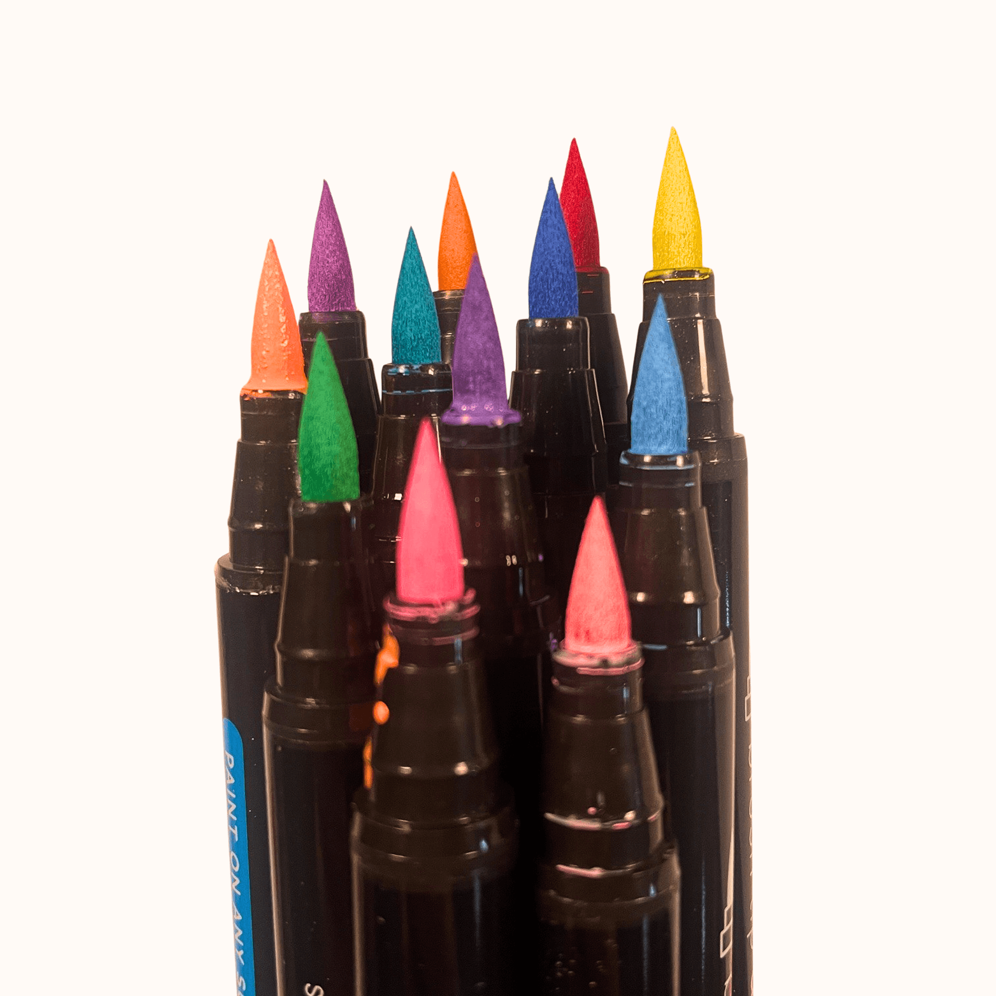 Vivid Brush Tip Acrylic Paint Pens - Set of 12