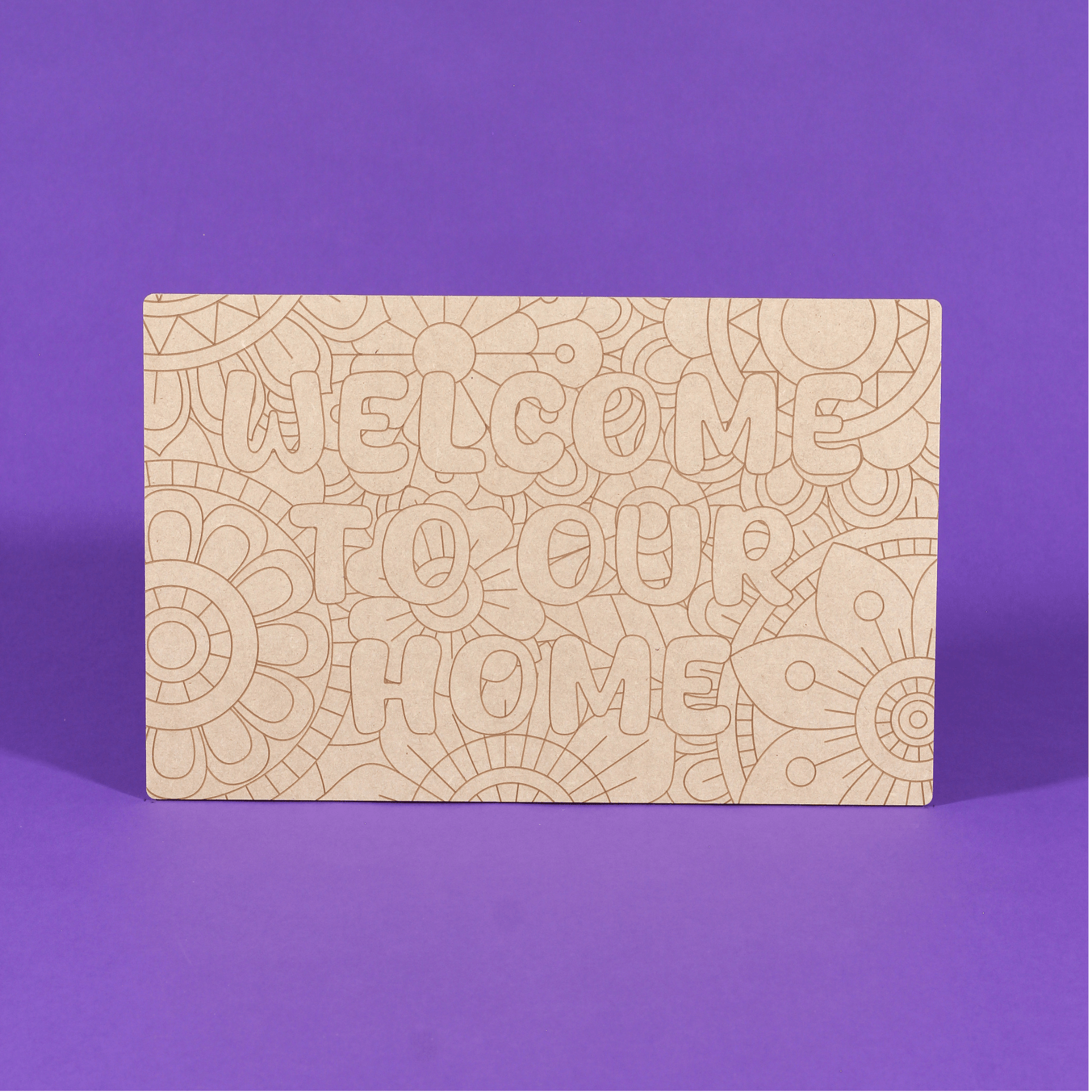 Welcome To Our Home Engraved Quote Art Board