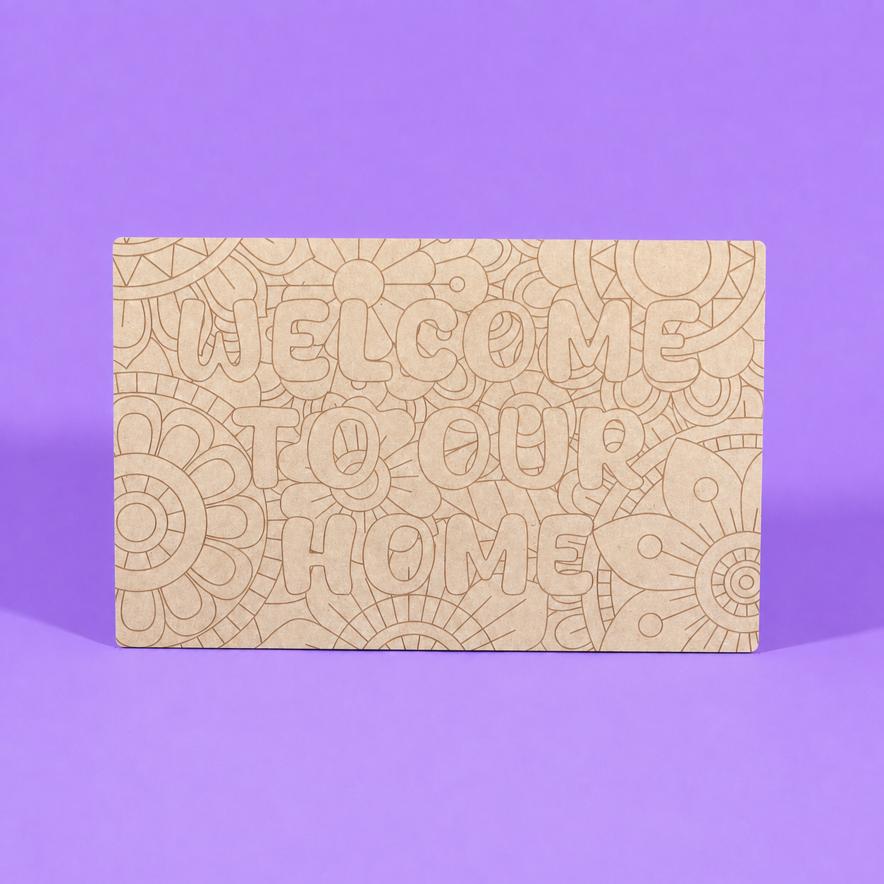 Welcome To Our Home Engraved Quote Art Board