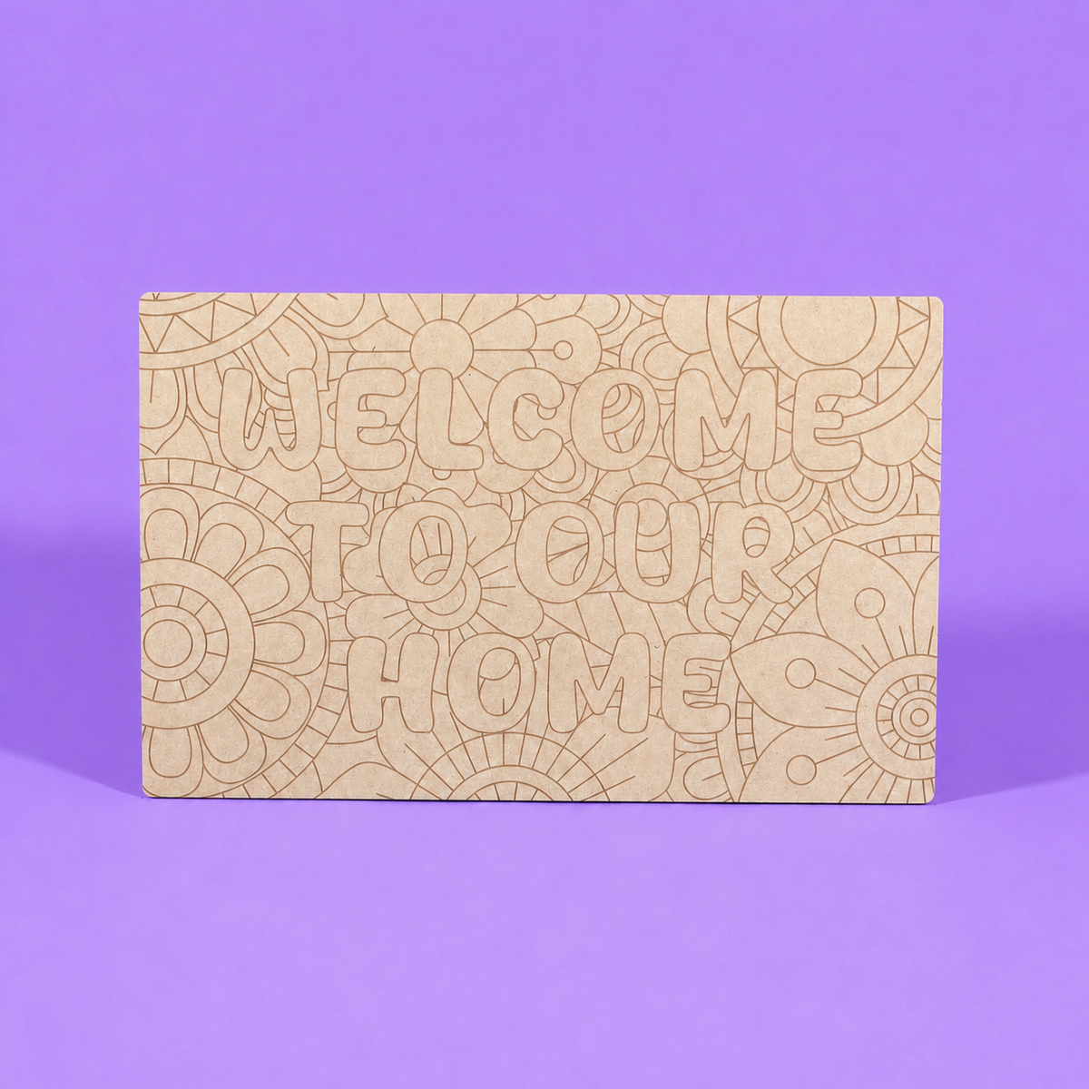 Welcome To Our Home Engraved Quote Art Board