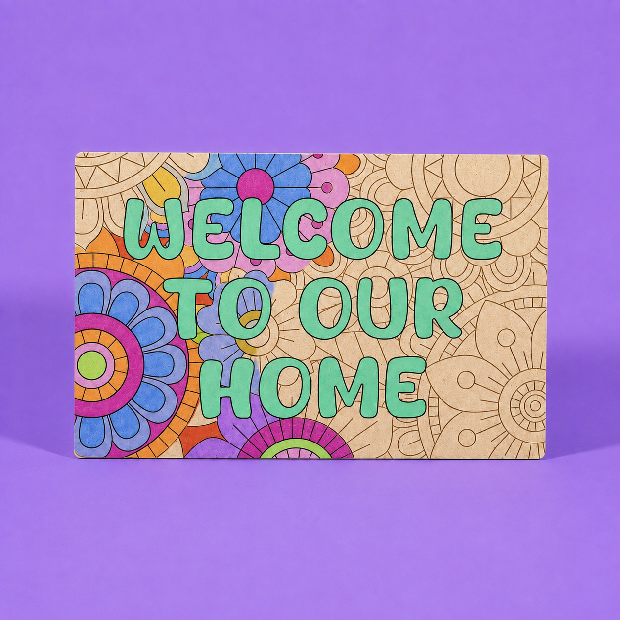 Welcome To Our Home Engraved Quote Art Board