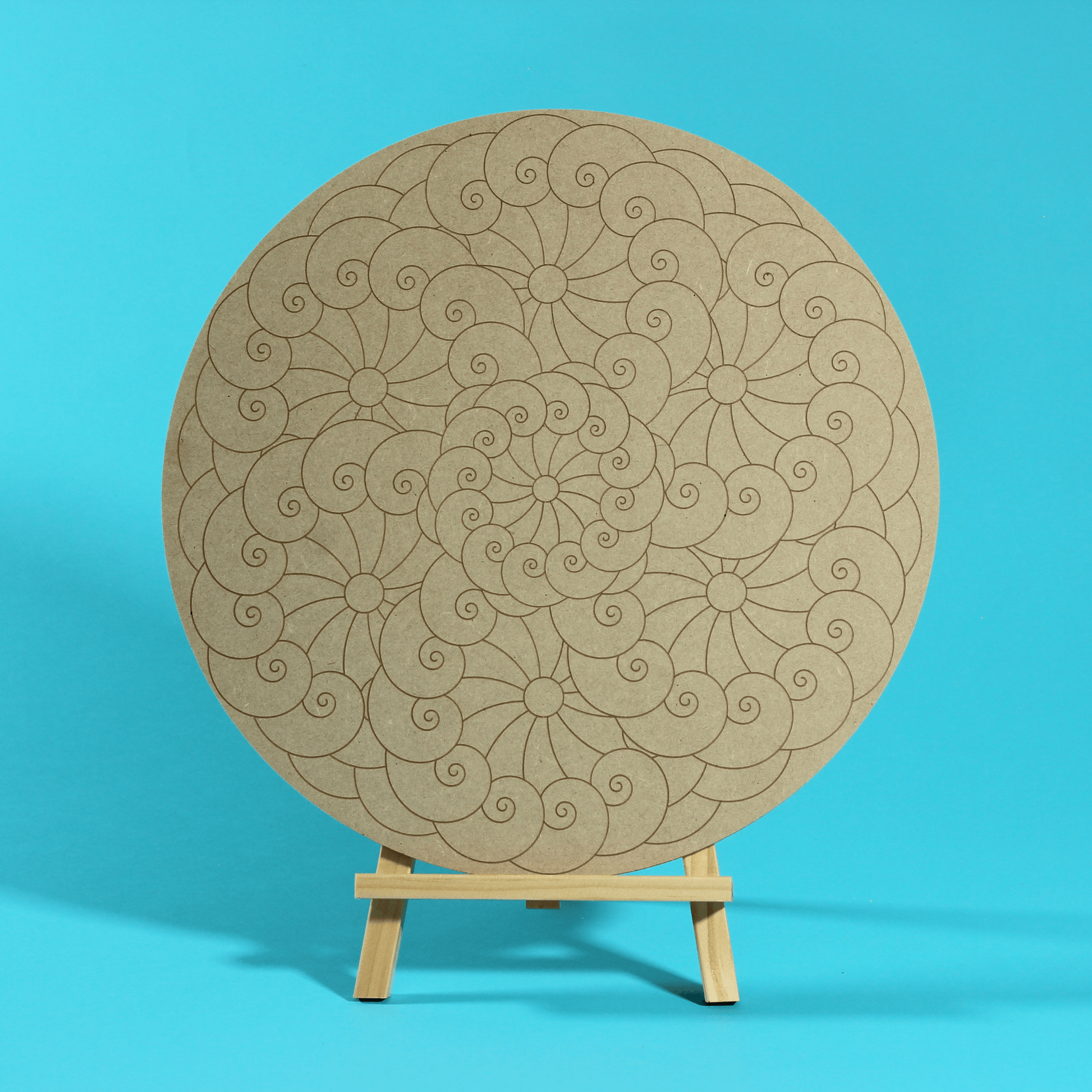 "Whirl" Mandala Engraved Circle Art Board