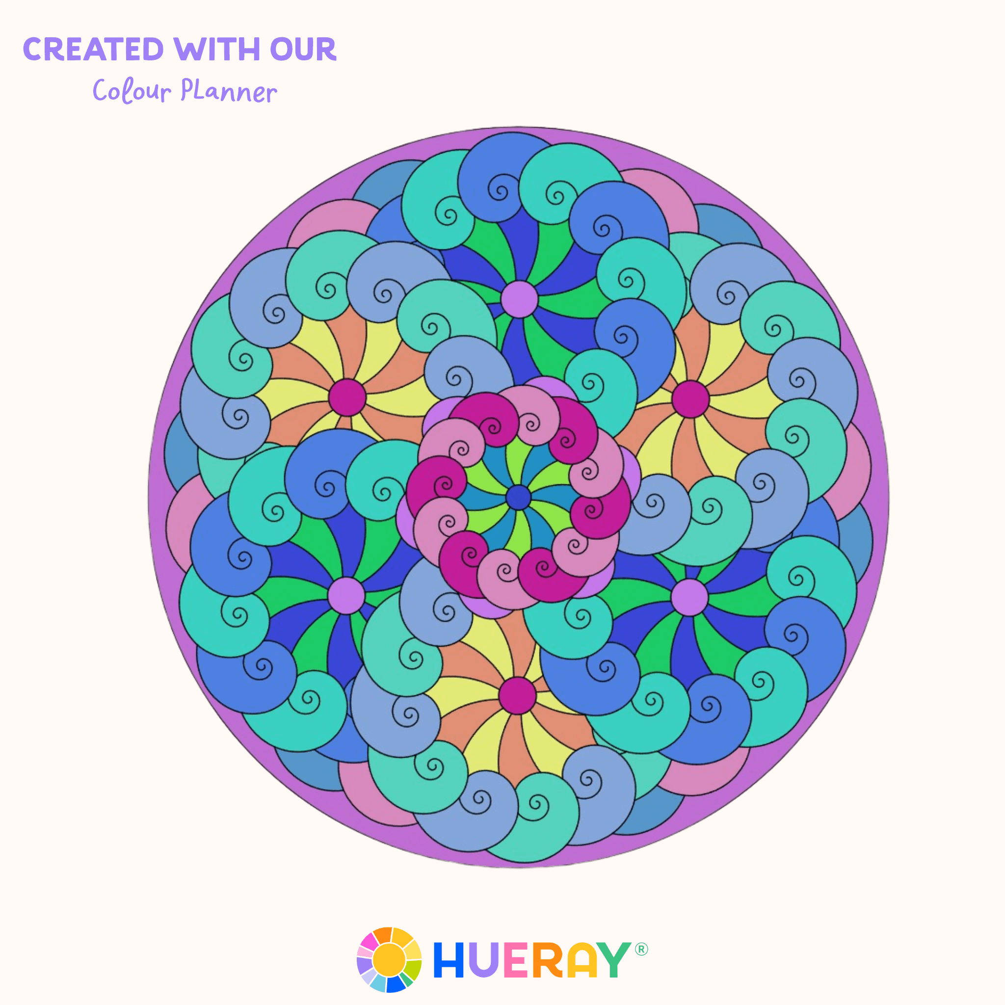 "Whirl" Mandala Engraved Circle Art Board