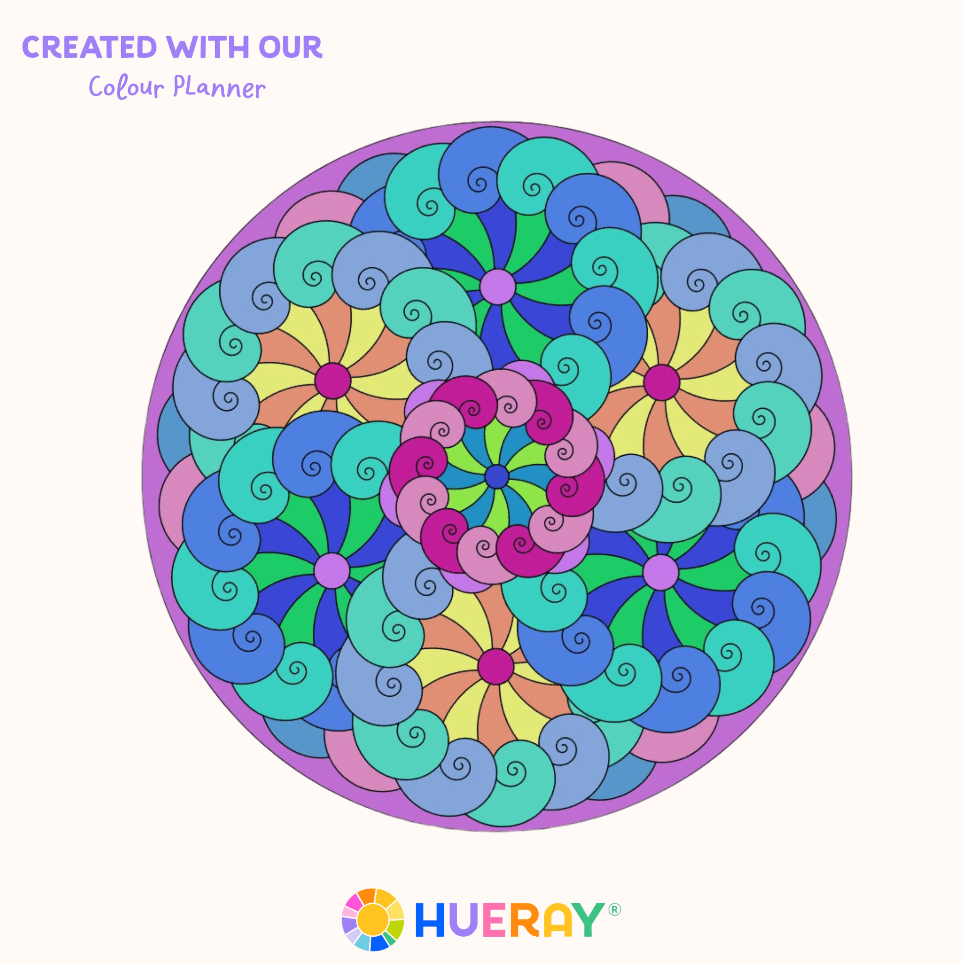 "Whirl" Mandala Engraved Circle Art Board