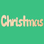 Unpainted ‘Christmas’ engraved Christmas word board to colour, 430mm wide festive lettering decoration with engraved baubles, holly and star details