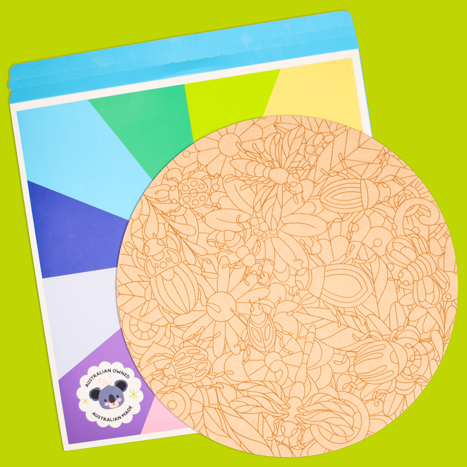 "Garden" Engraved Circle Art Board