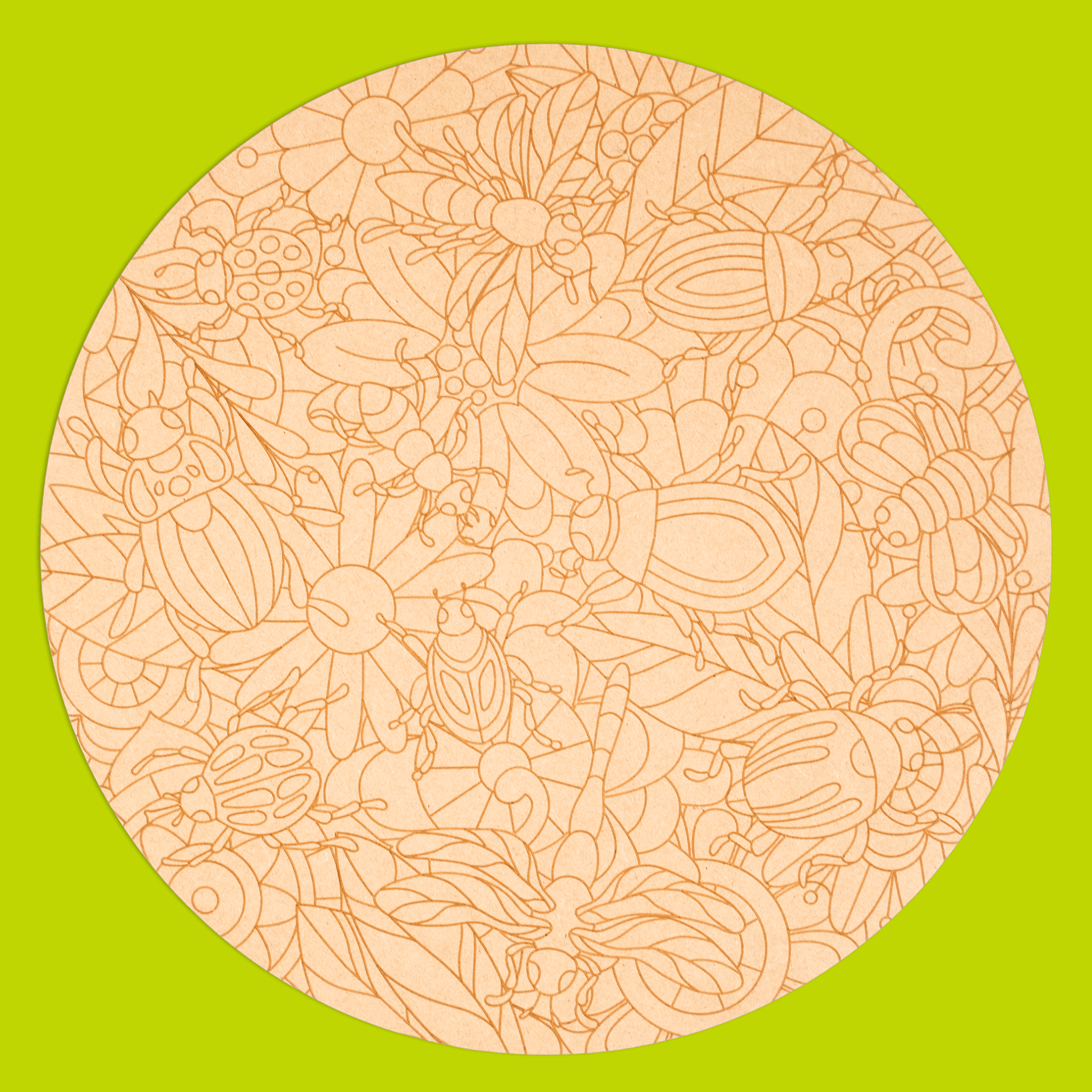 "Garden" Engraved Circle Art Board