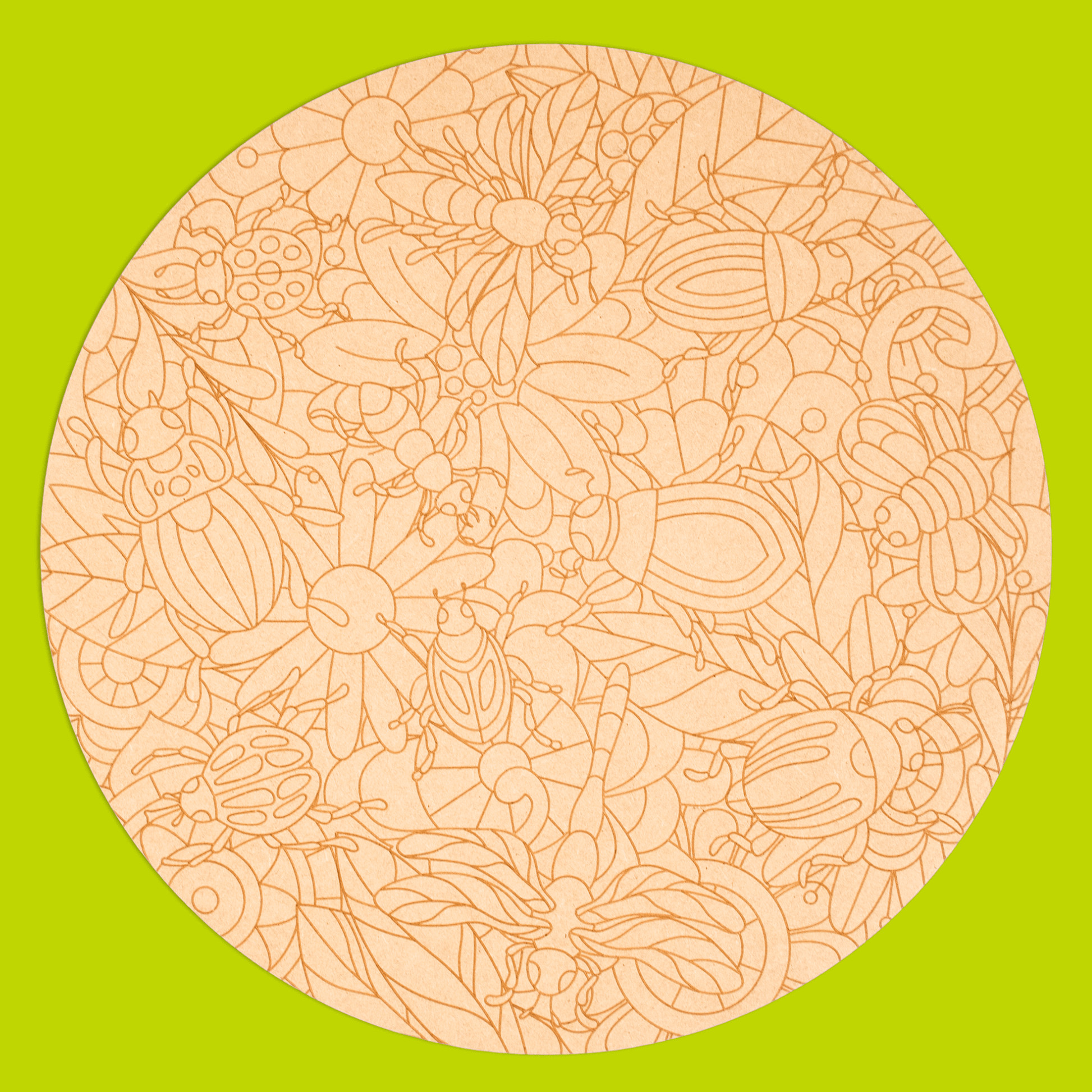 "Garden" Engraved Circle Art Board