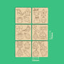 Jingle Jumble Christmas wreath plain uncoloured engraved ornament boards showing ornament size measurements, gingerbread house 75mm tall and cupcake 55mm wide, on Apple Green background