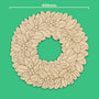 Jingle Jumble Christmas wreath plain uncoloured engraved MDF board showing 400mm size measurement on Apple Green background