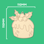 Christmas pudding wooden ornament to colour from the Christmas Classics set, 4mm Australian MDF Christmas craft ornament